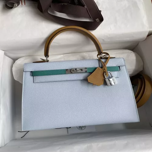 에르메스 켈리 25cm 엡송 가죽 컬러블록 토트백