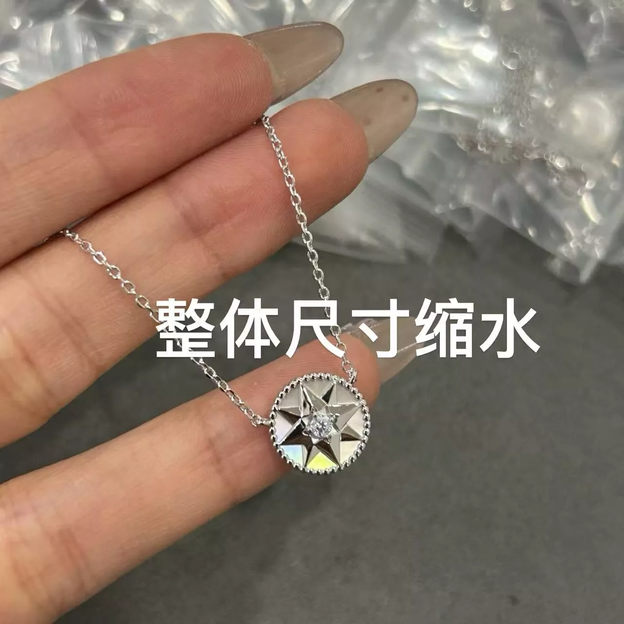 디올 양면 화이트 자개 팔망성 로즈 메달 목걸이 상세 이미지 13