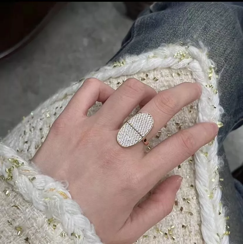 에르메스 앵커 링크 모티프 오벌 파베 반지 상세 이미지 8