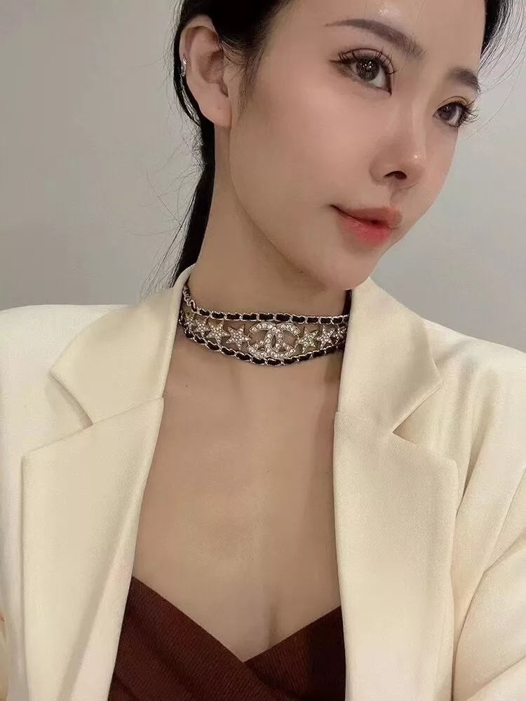 샤넬 스타 로고 가죽 체인 목걸이 목걸이 상세 이미지 13