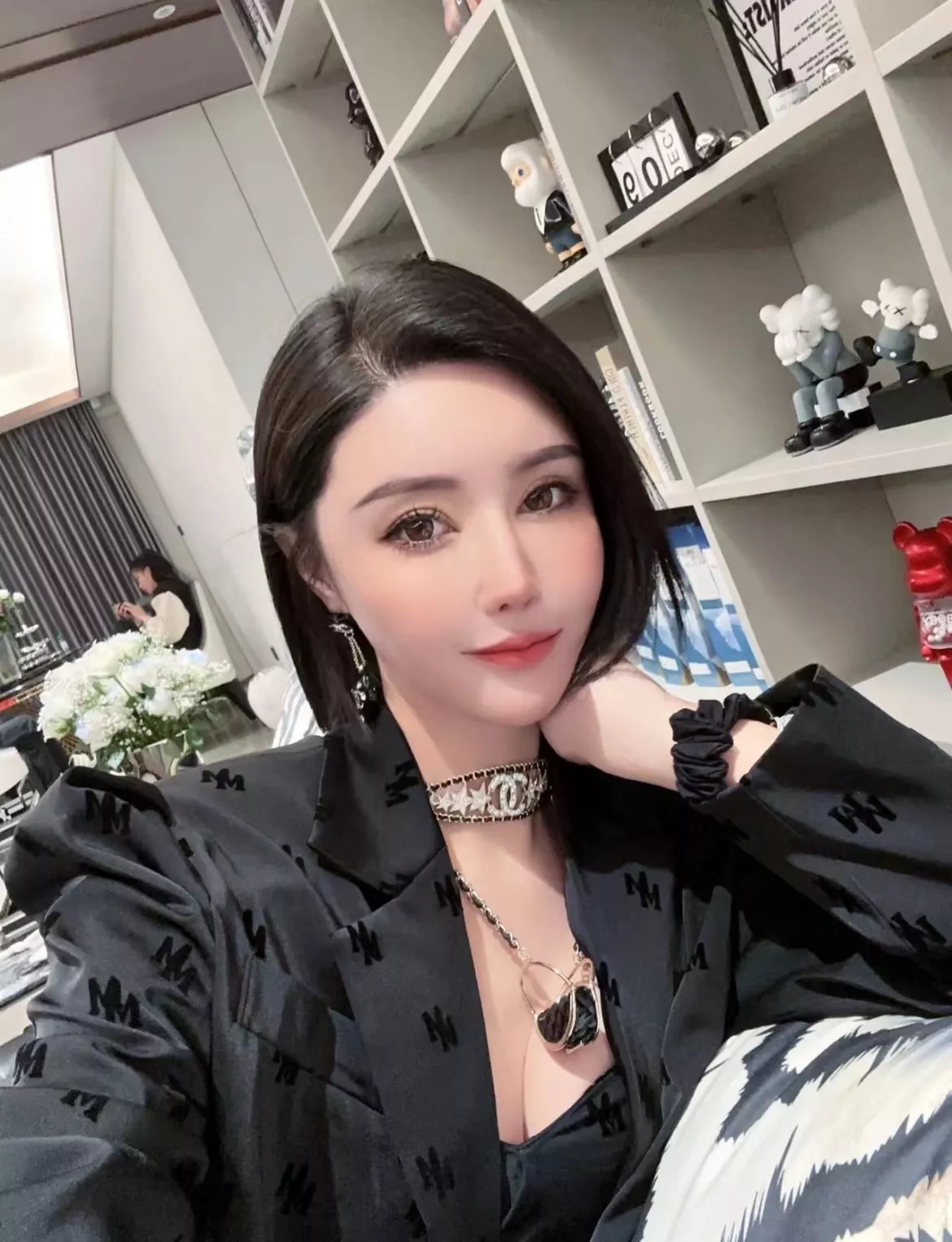 샤넬 스타 로고 가죽 체인 목걸이 목걸이 상세 이미지 26