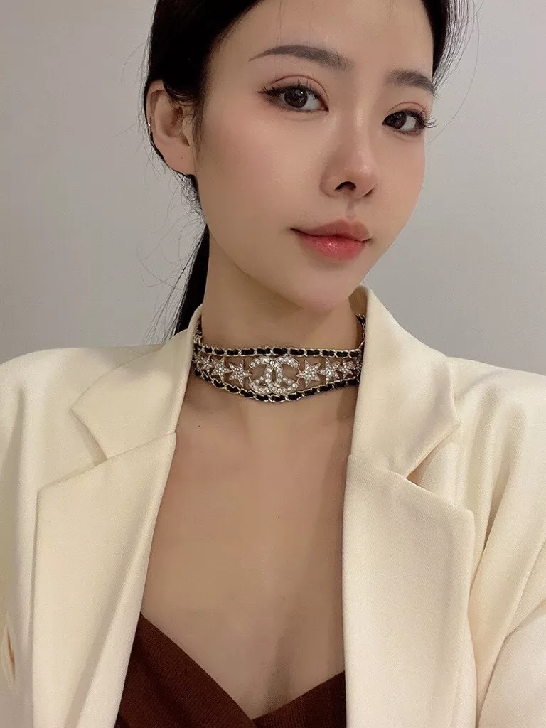 샤넬 스타 로고 가죽 체인 목걸이 목걸이 상세 이미지 14