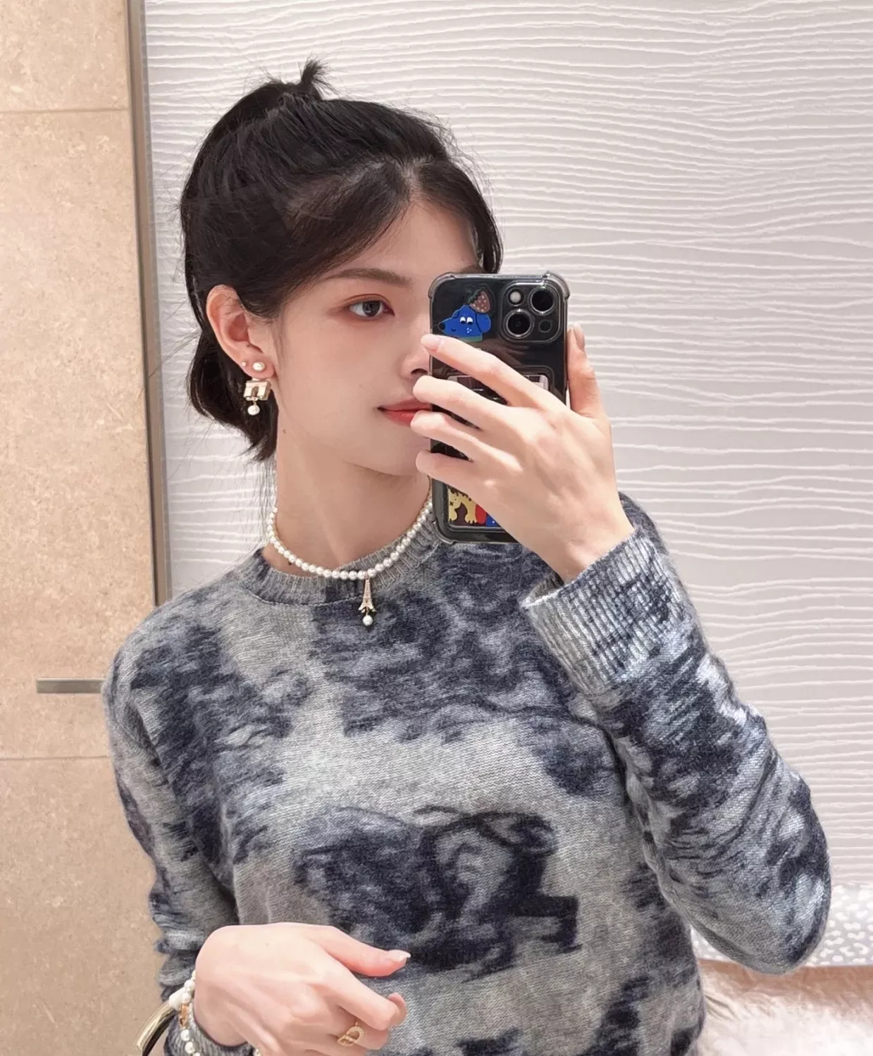 디올 에펠탑 펜던트 스와로브스키 진주 목걸이 상세 이미지 36