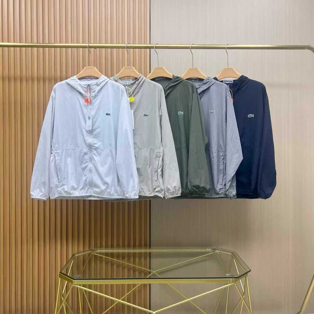 라코스테 마이크로 메쉬 경량 후드 집업 재킷