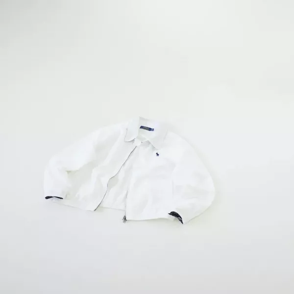 랄프로렌 빈티지 배색 카라 숏 집업 재킷