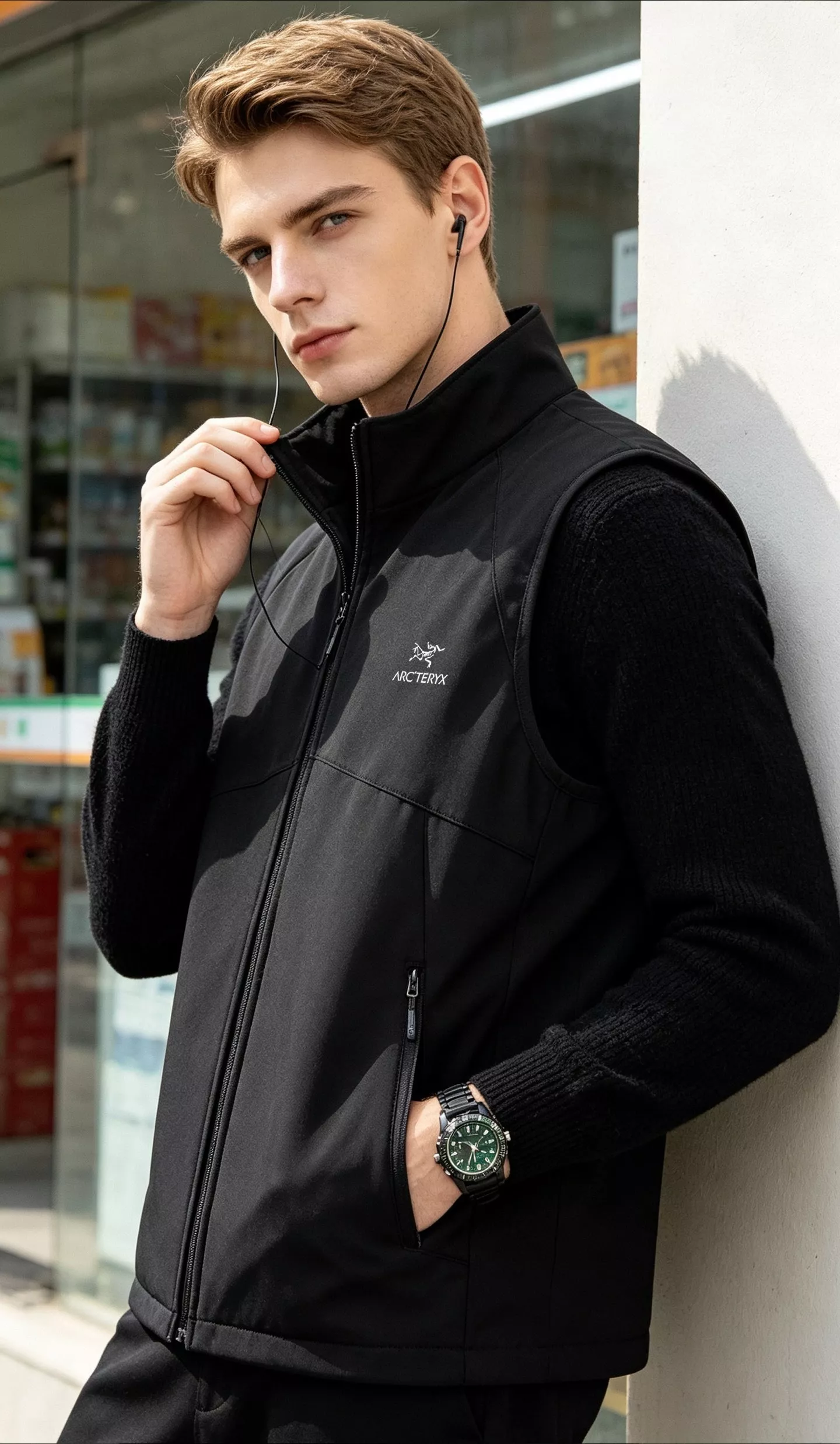 아크테릭스 배색 기능성 스탠드칼라 집업 조끼 상세 이미지 10