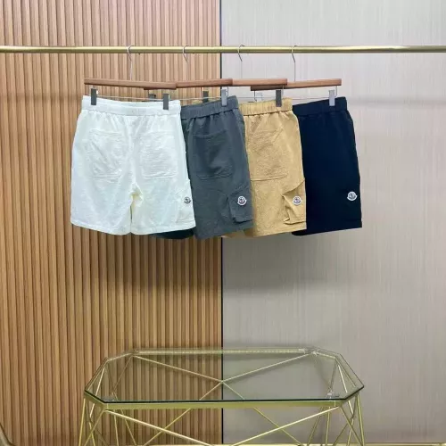 몽클레어 코튼 린넨 혼방 멀티포켓 밴딩 하프 팬츠