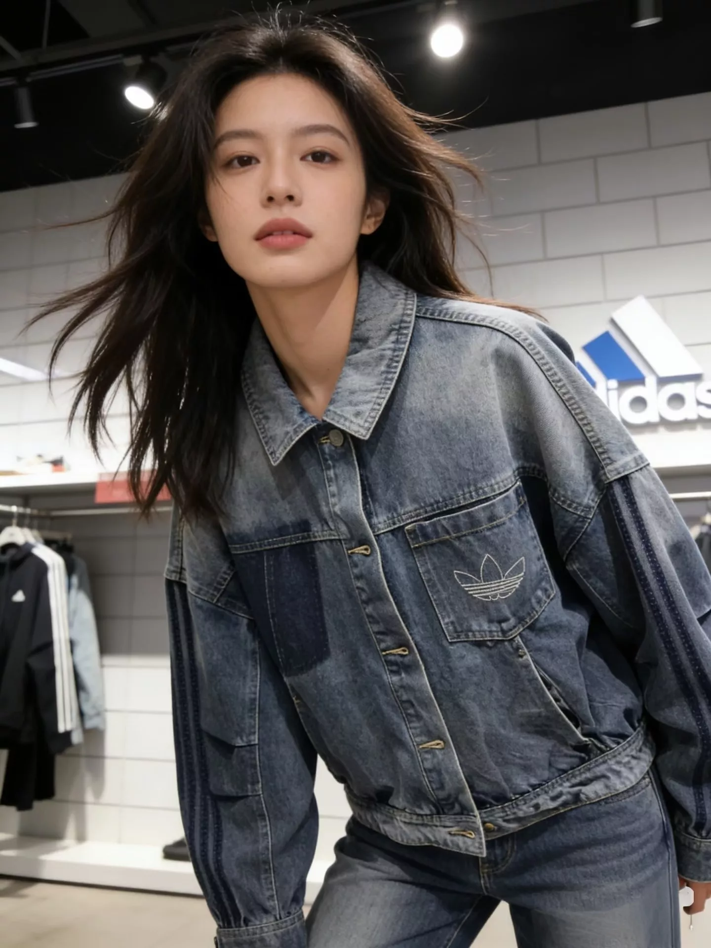 아디다스 빈티지 워싱 크롭 데님 재킷 상세 이미지 30