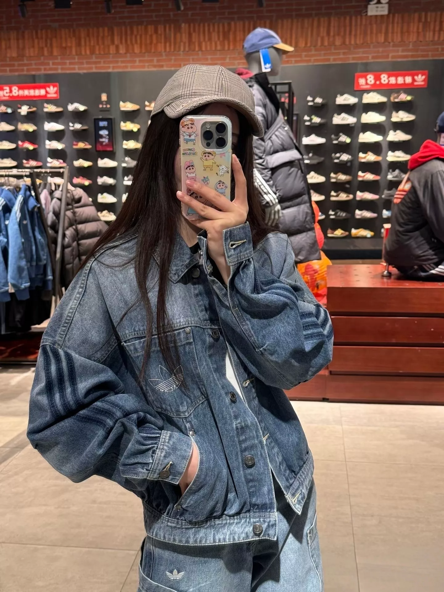 아디다스 빈티지 워싱 크롭 데님 재킷 상세 이미지 18