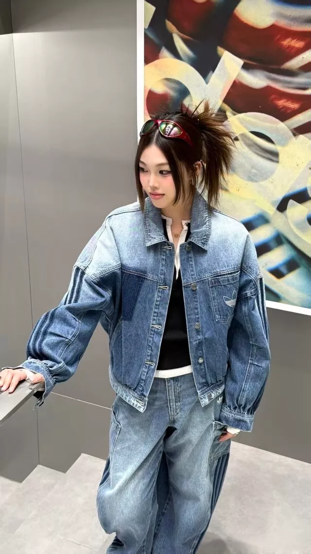 아디다스 빈티지 워싱 크롭 데님 재킷 상세 이미지 20