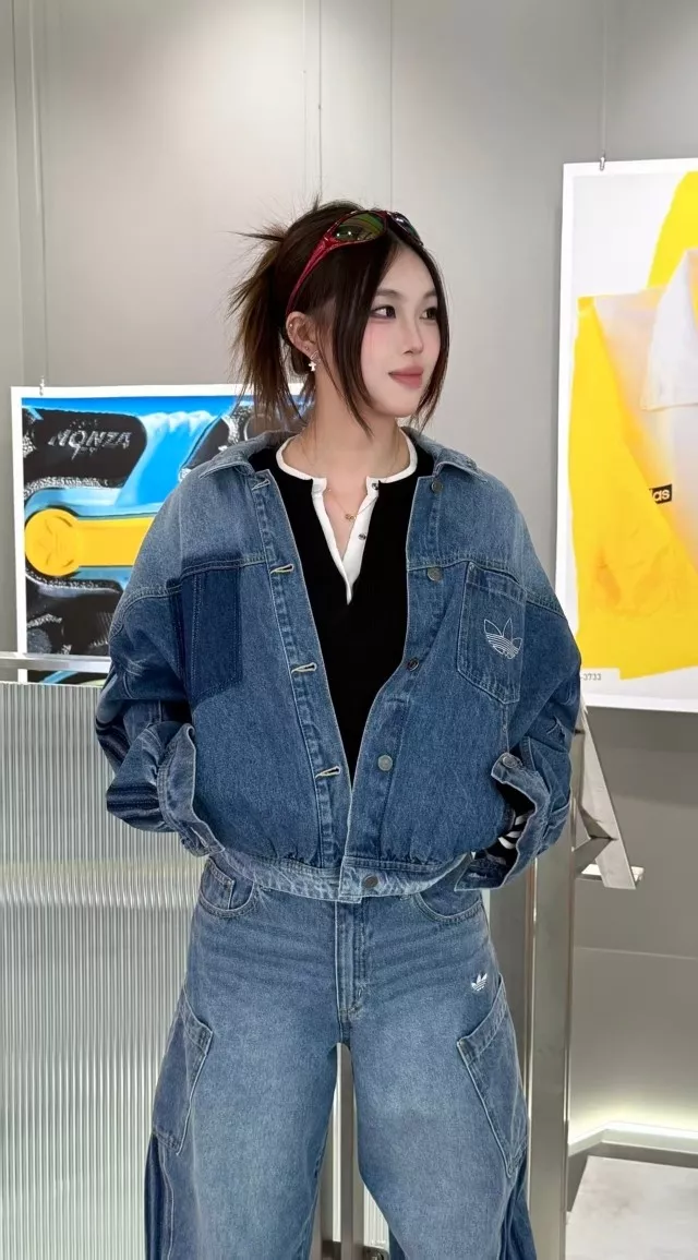 아디다스 빈티지 워싱 크롭 데님 재킷 상세 이미지 23