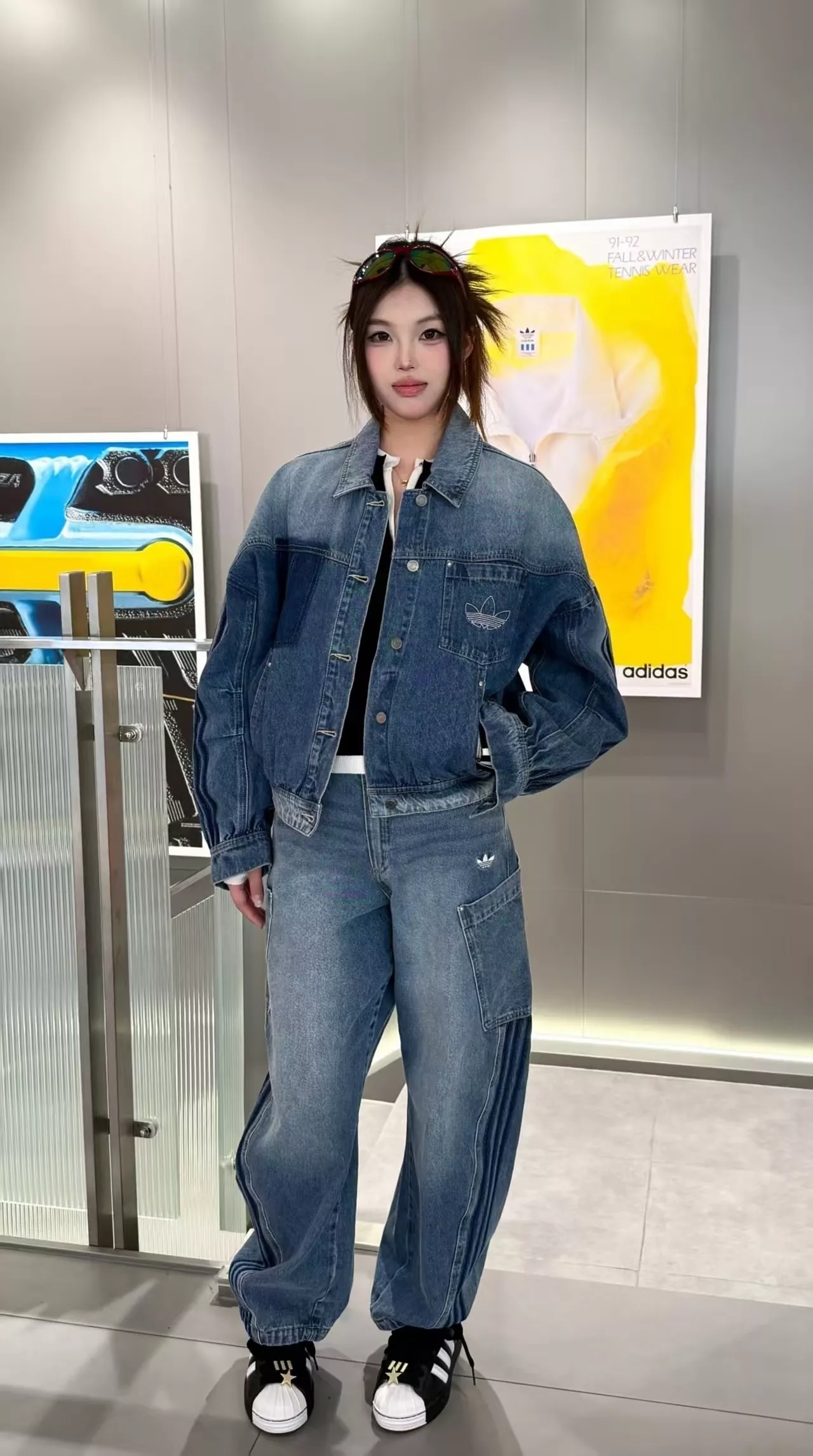 아디다스 빈티지 워싱 크롭 데님 재킷 상세 이미지 24