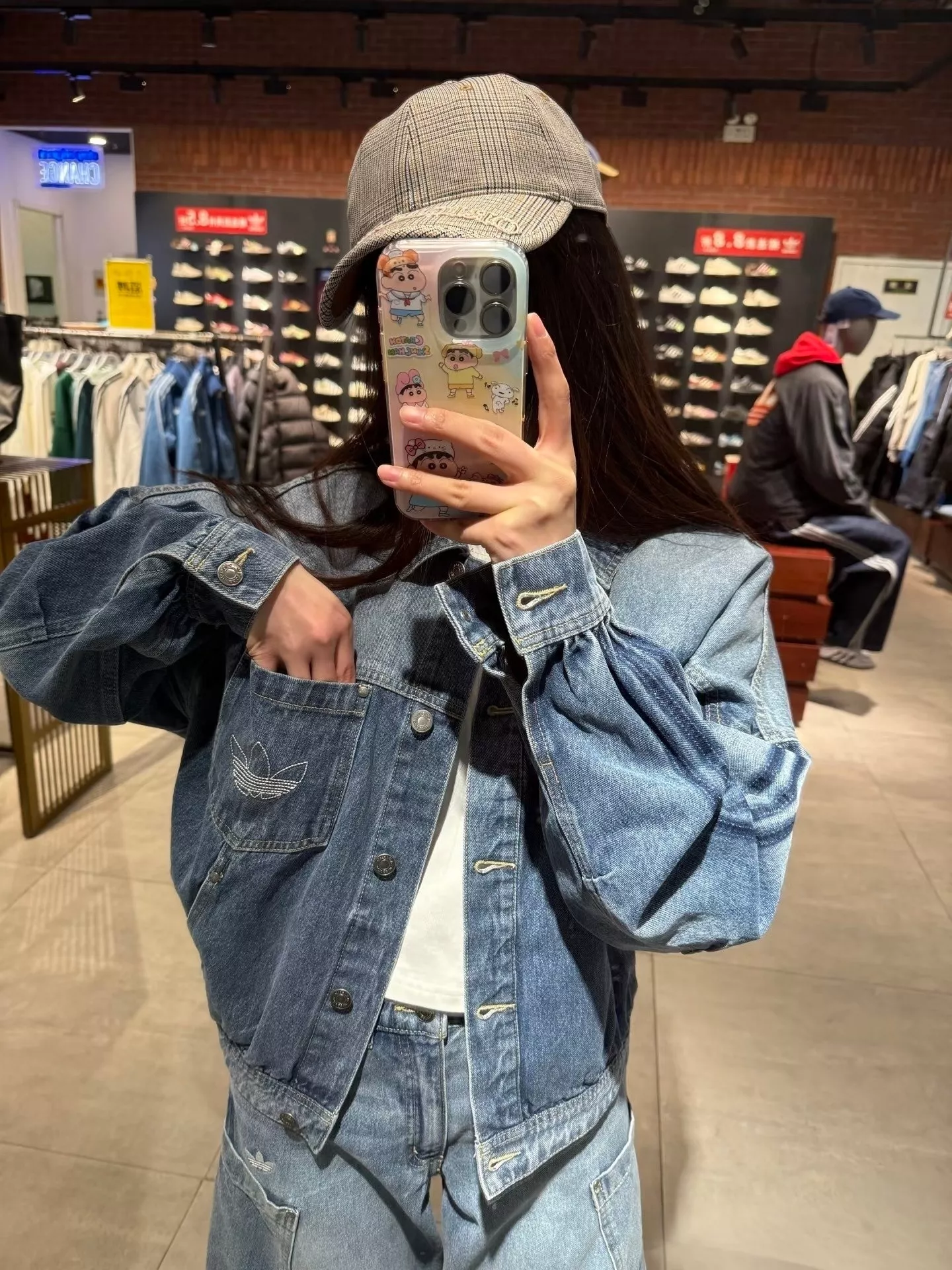아디다스 빈티지 워싱 크롭 데님 재킷 상세 이미지 19