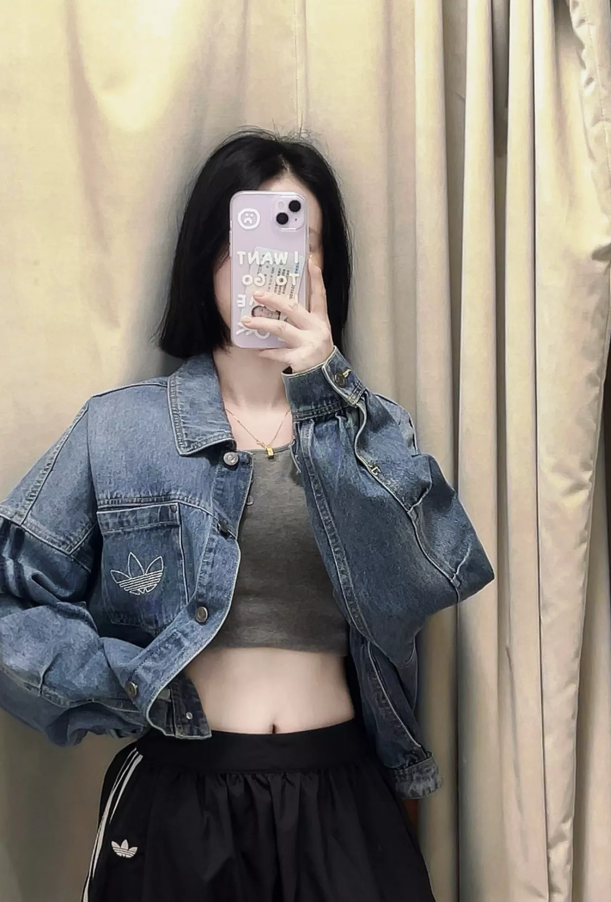아디다스 빈티지 워싱 크롭 데님 재킷 상세 이미지 27