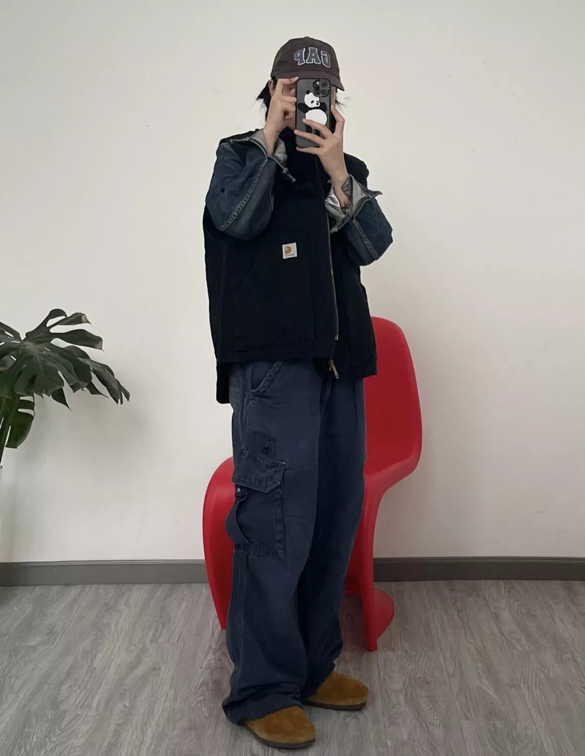 칼하트 양털 안감 워싱 캔버스 스탠드칼라 조끼 상세 이미지 58