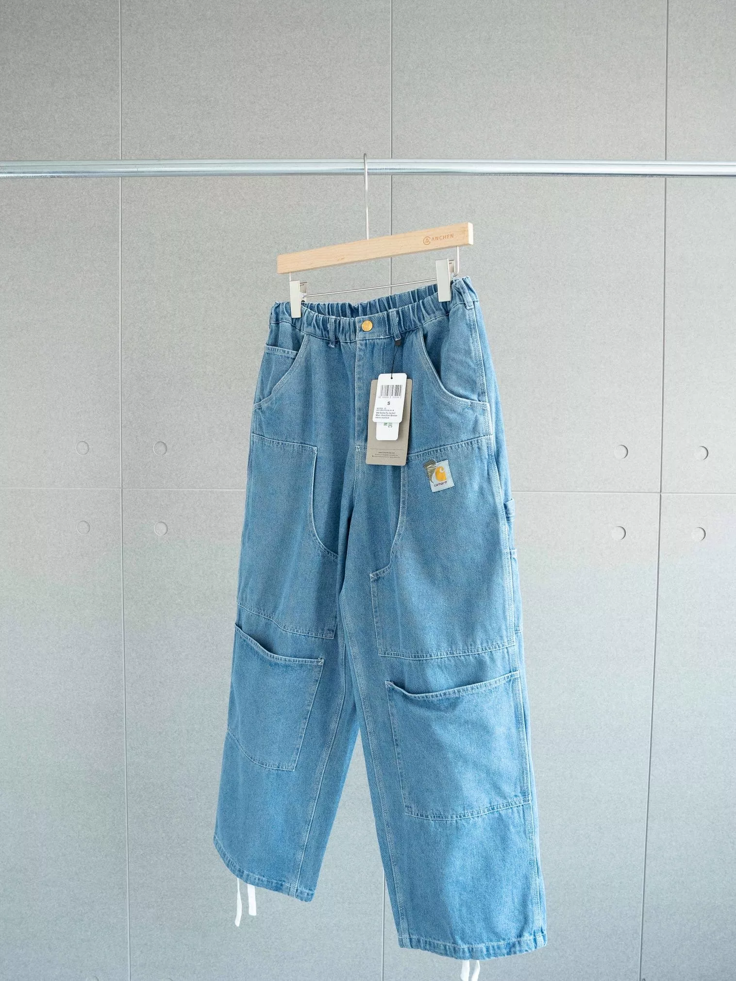 칼하트 더블니 구조 워시드 데님 팬츠 상세 이미지 3
