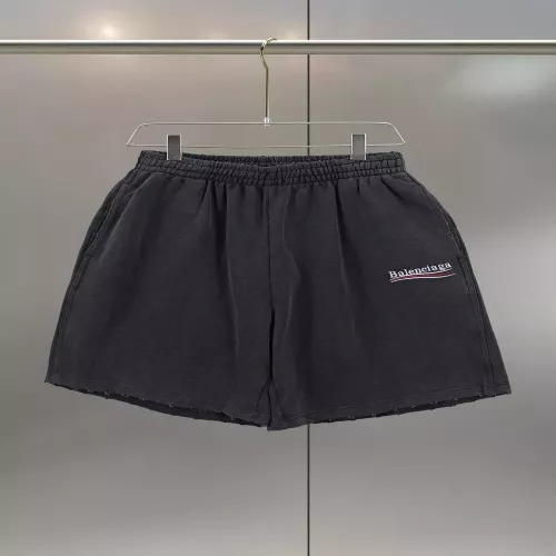 발렌시아가 파리 콜라 자수 워시드 블랙 하프 팬츠