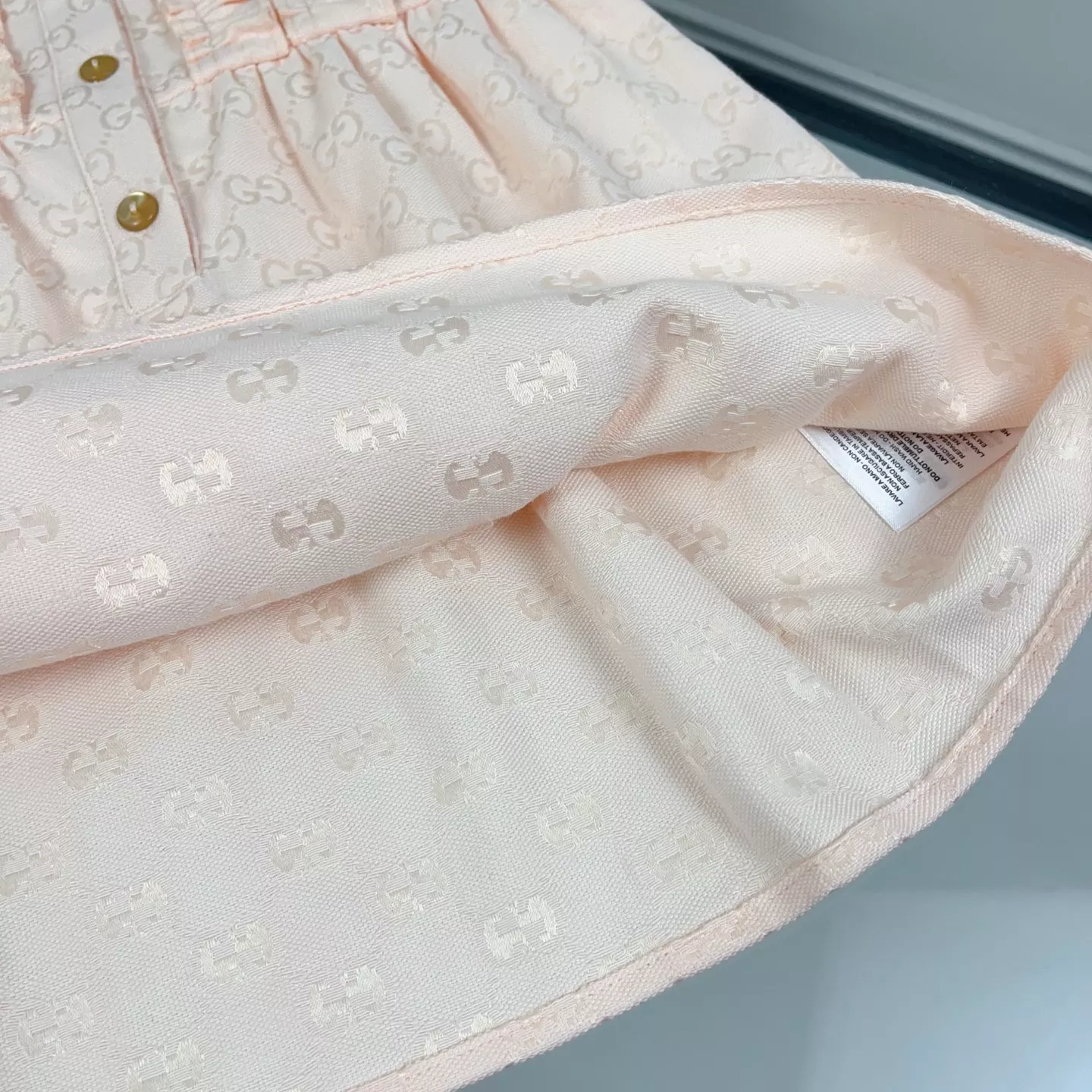 구찌 버블소매 더블G 자카드 돌칼라 원피스 상세 이미지 9