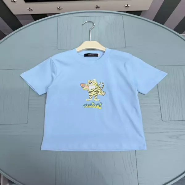 아미리 라운드넥 프린트 아동 반소매 티셔츠