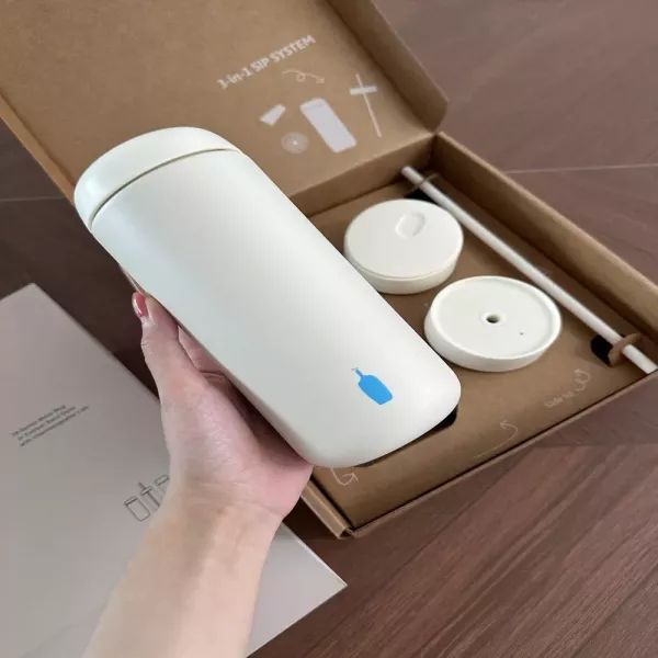 블루보틀 세라믹 코팅 450ml 3종 뚜껑 커피 텀블러