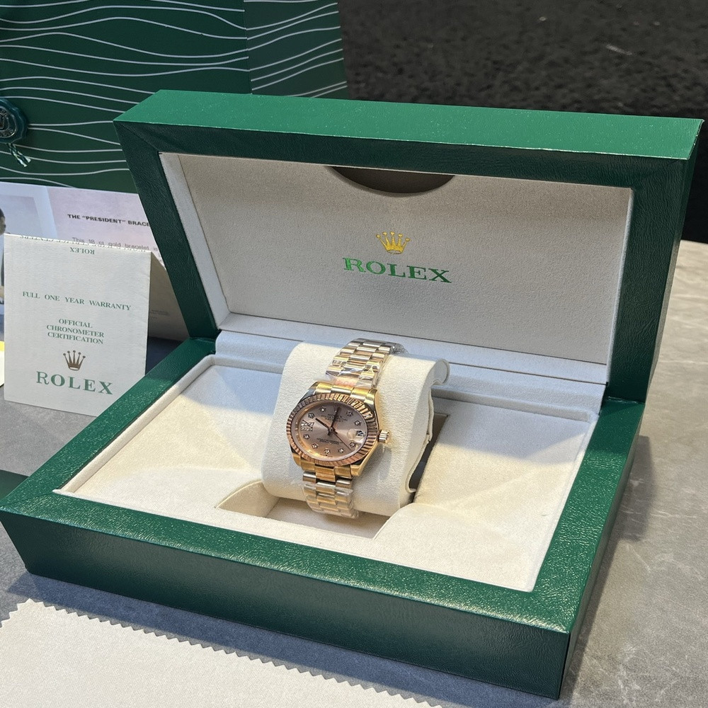 롤렉스 로그 시리즈 31mm 스테인리스 쿼츠 손목시계