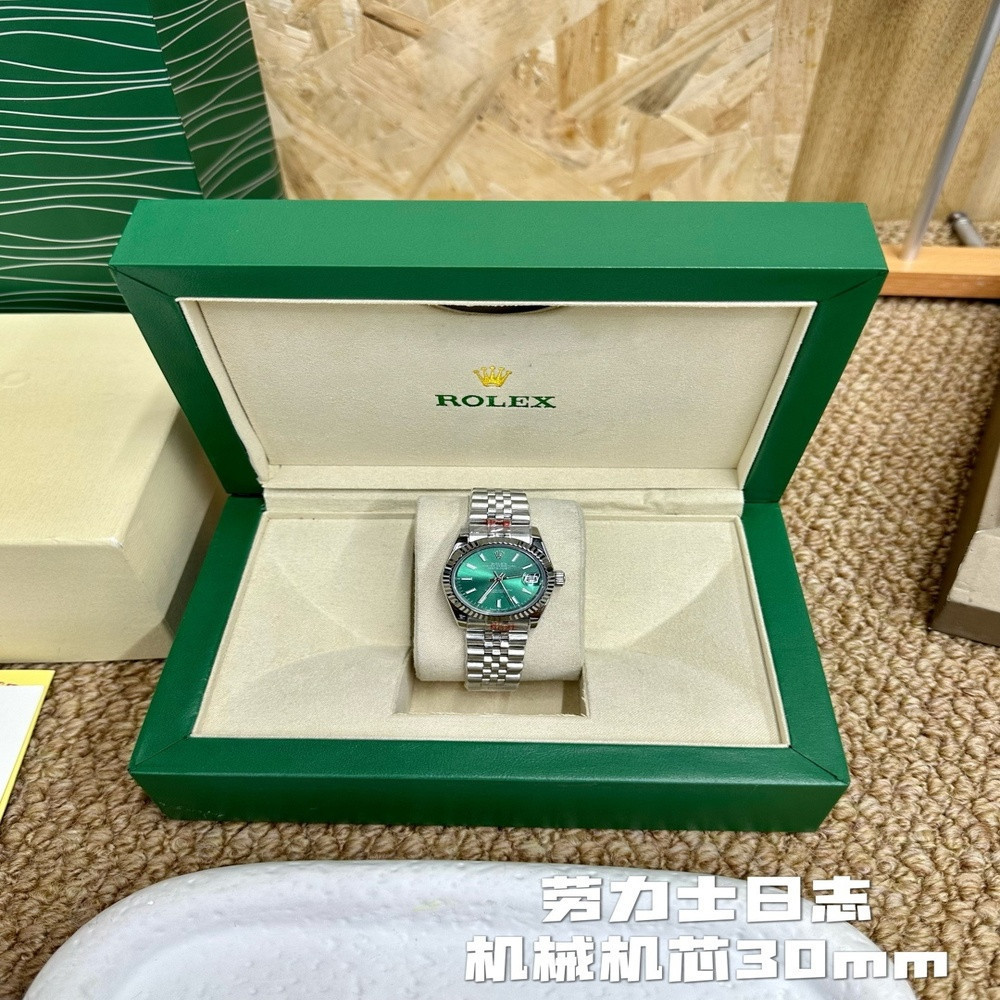 롤렉스 로그 스타일 30mm 세라믹 베젤 메탈 시계