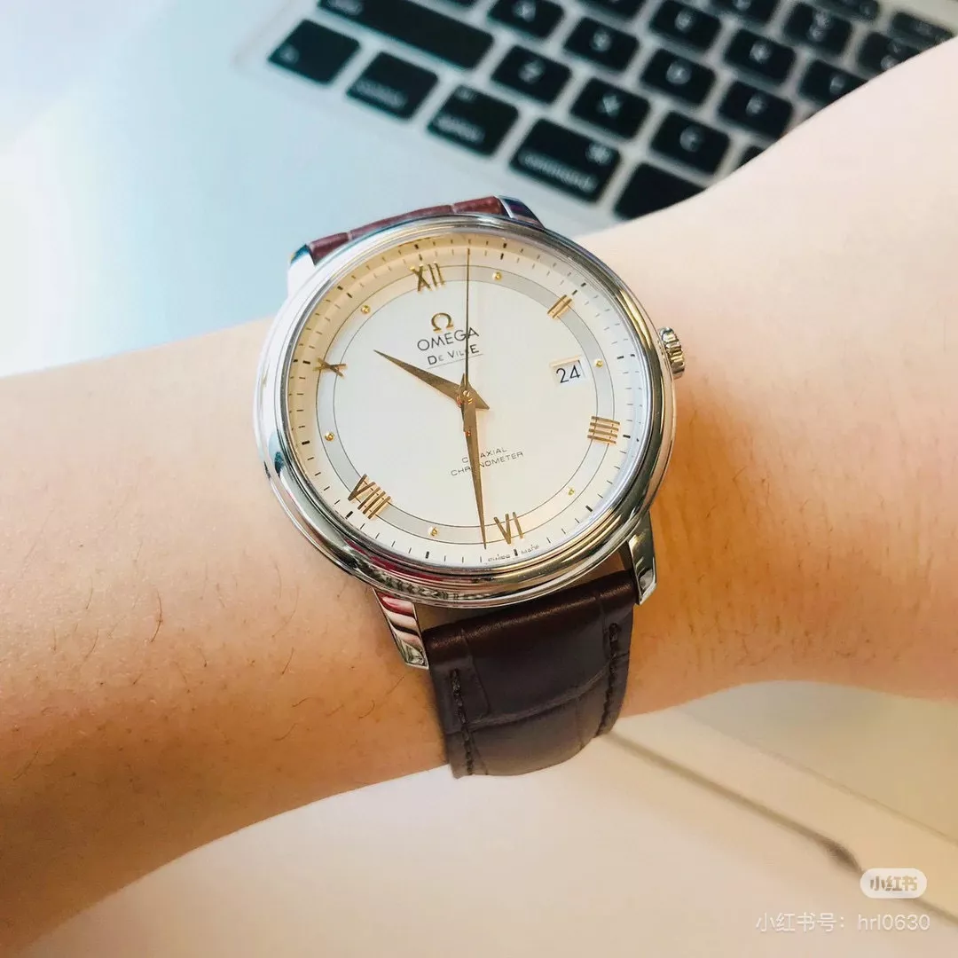 오메가 드빌 40mm 브라운 가죽 기계식 손목시계 상세 이미지 10