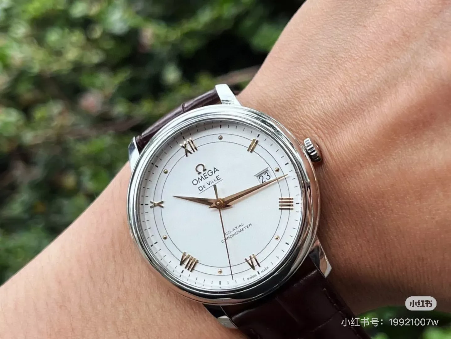 오메가 드빌 40mm 브라운 가죽 기계식 손목시계 상세 이미지 14