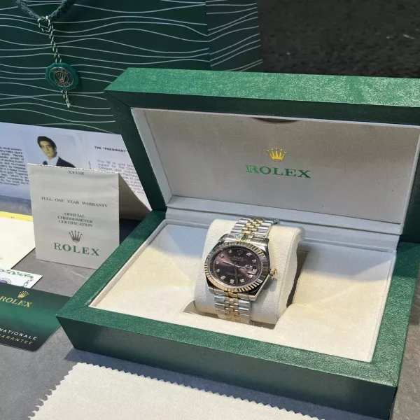 롤렉스 로그 시리즈 36mm 스틸 기계식 손목시계