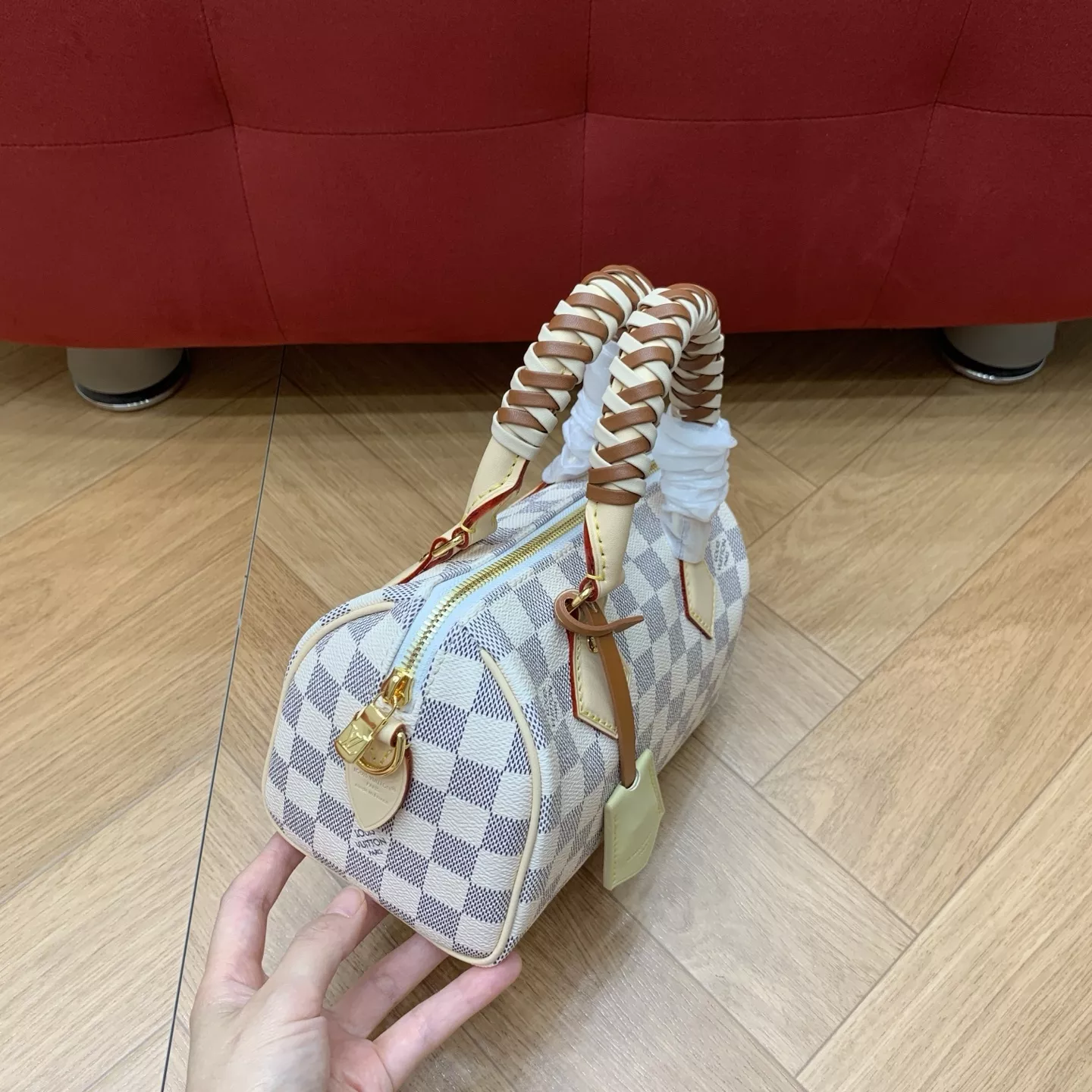 루이비통 화이트 다미에 캔버스 스피디 20 보스턴백 상세 이미지 23