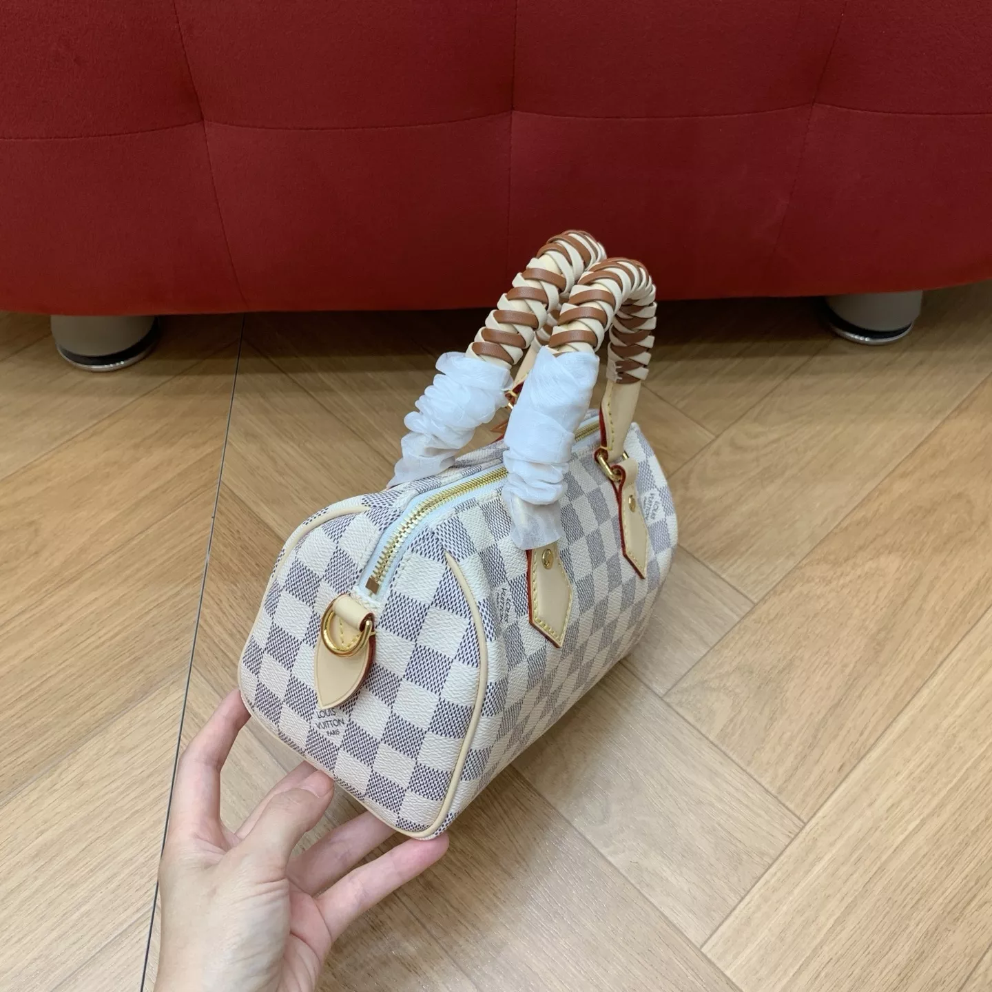 루이비통 화이트 다미에 캔버스 스피디 20 보스턴백 상세 이미지 25