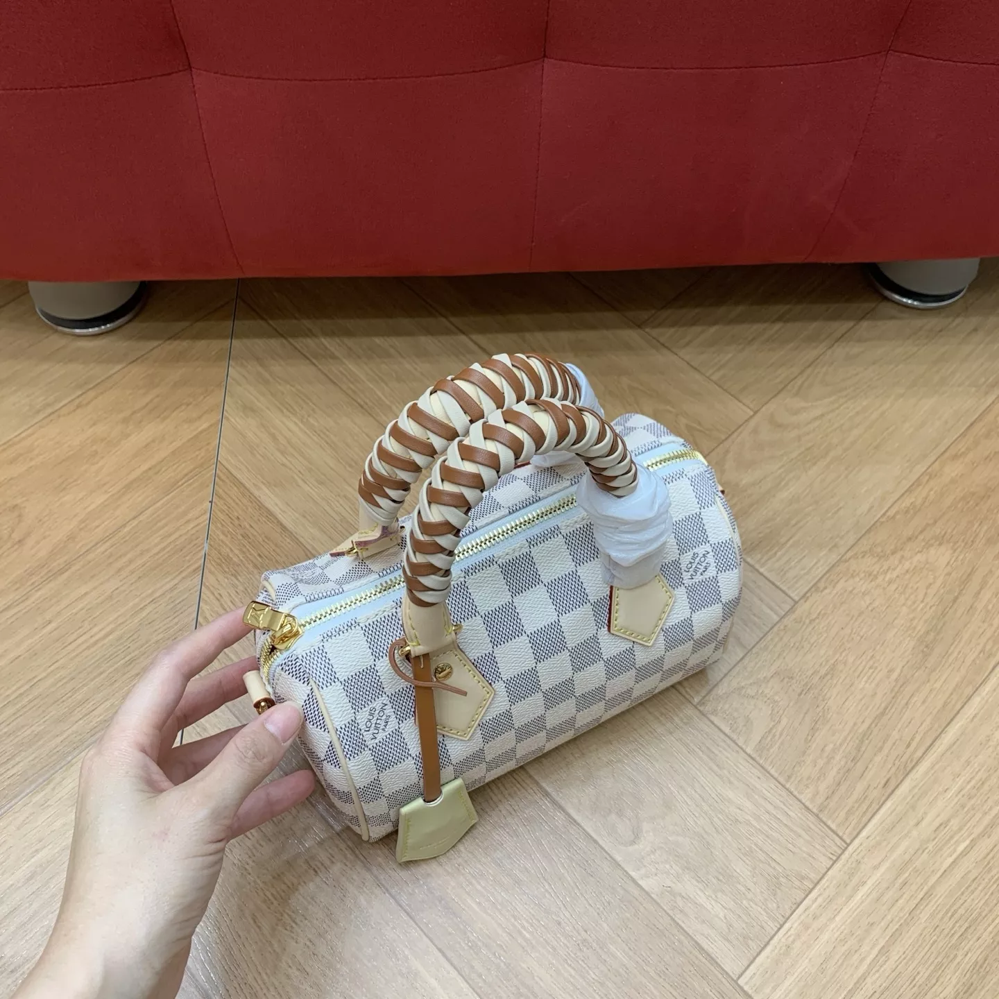 루이비통 화이트 다미에 캔버스 스피디 20 보스턴백 상세 이미지 27