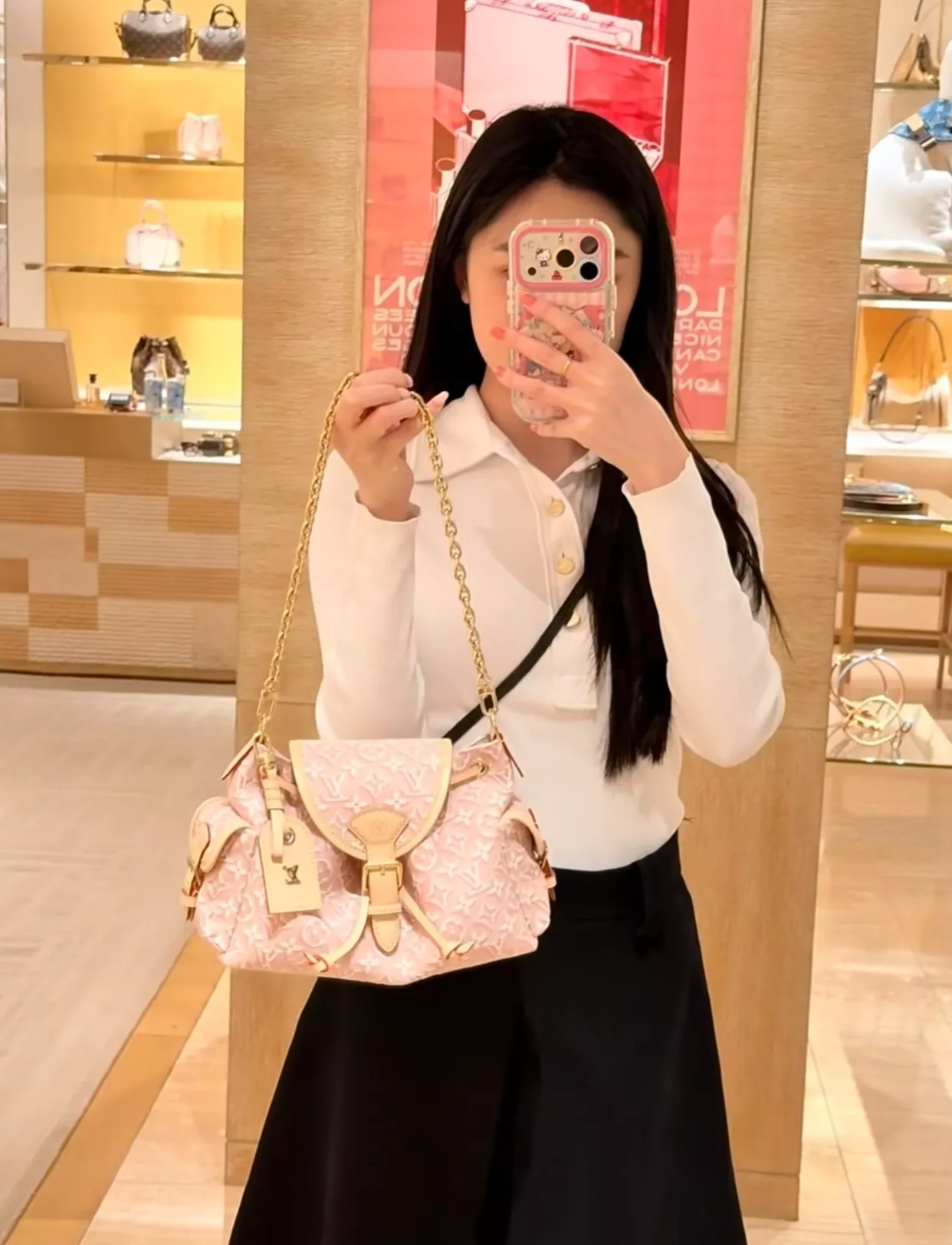루이비통 오디세이 핑크 자카드 자수 플랩 숄더백 상세 이미지 43