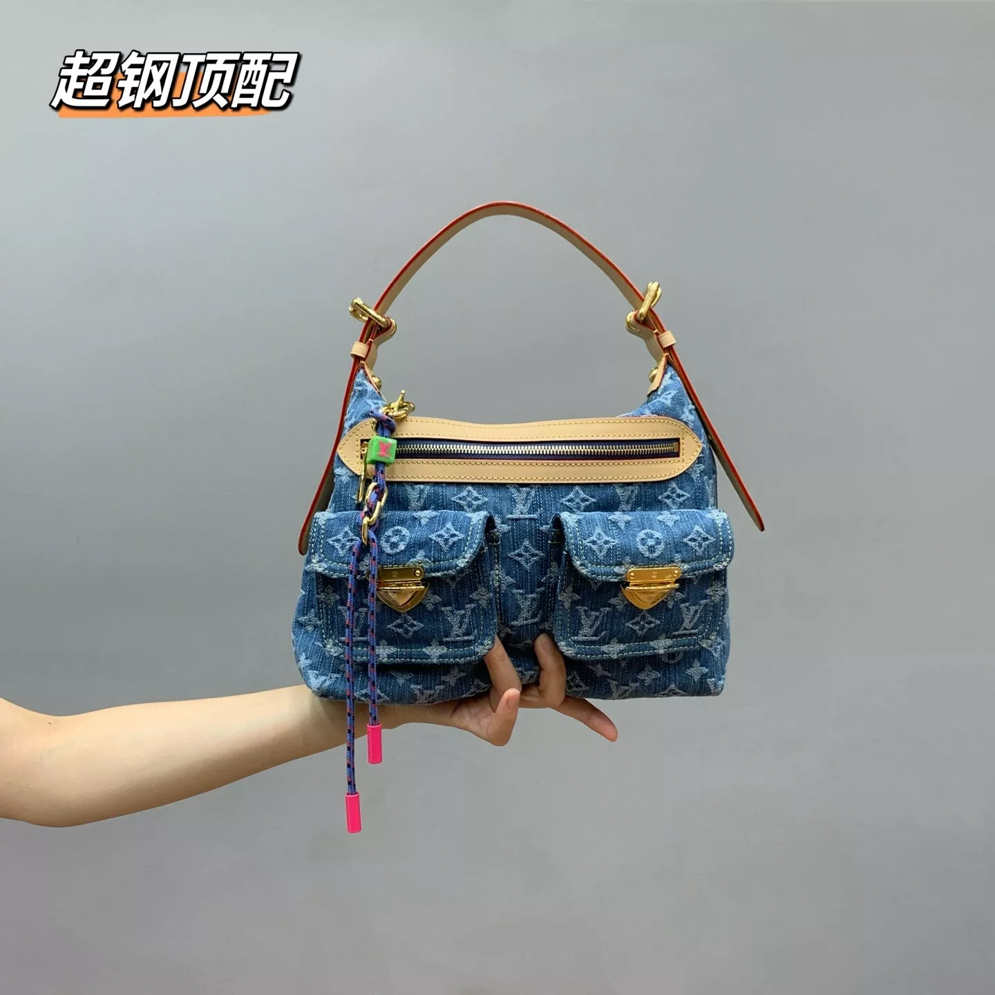 루이비통 워싱 데님 배기 숄더백 상세 이미지 35