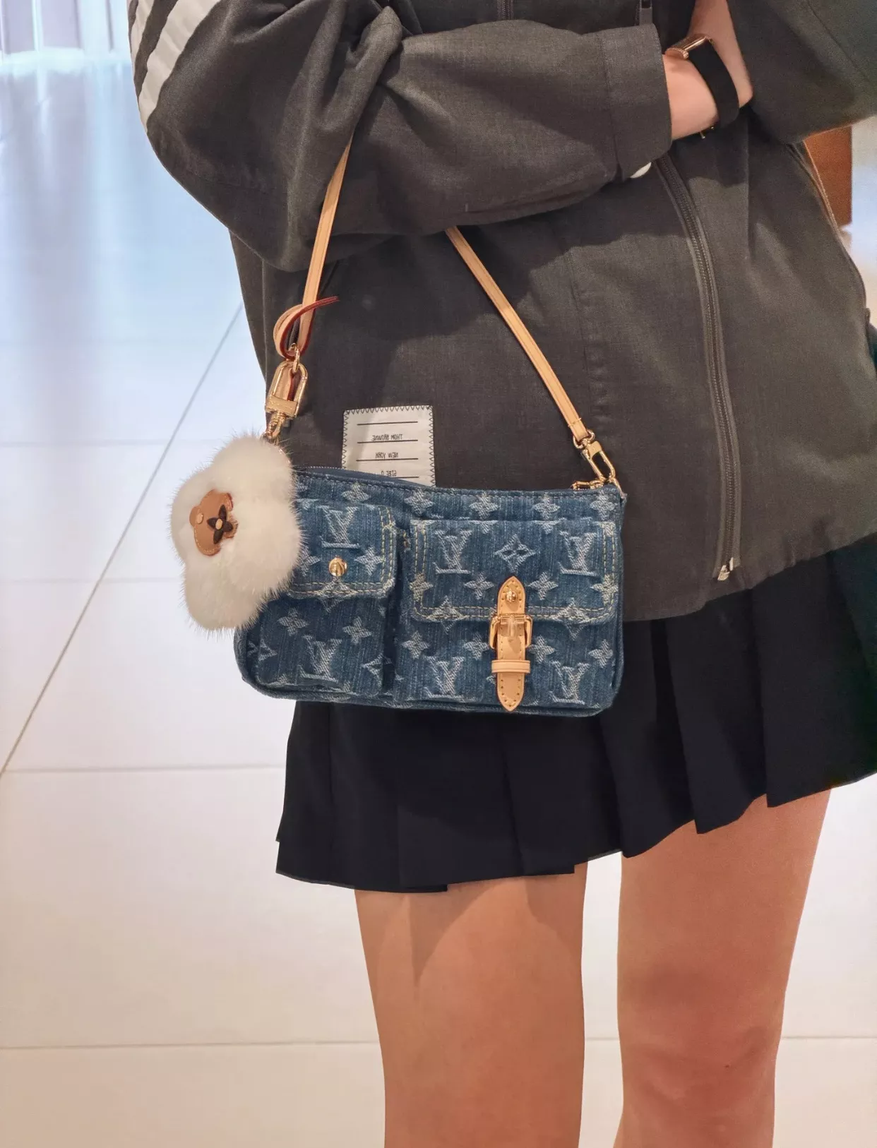 루이비통 워시드 블루 데님 플랩 포켓 미니 숄더백 상세 이미지 34