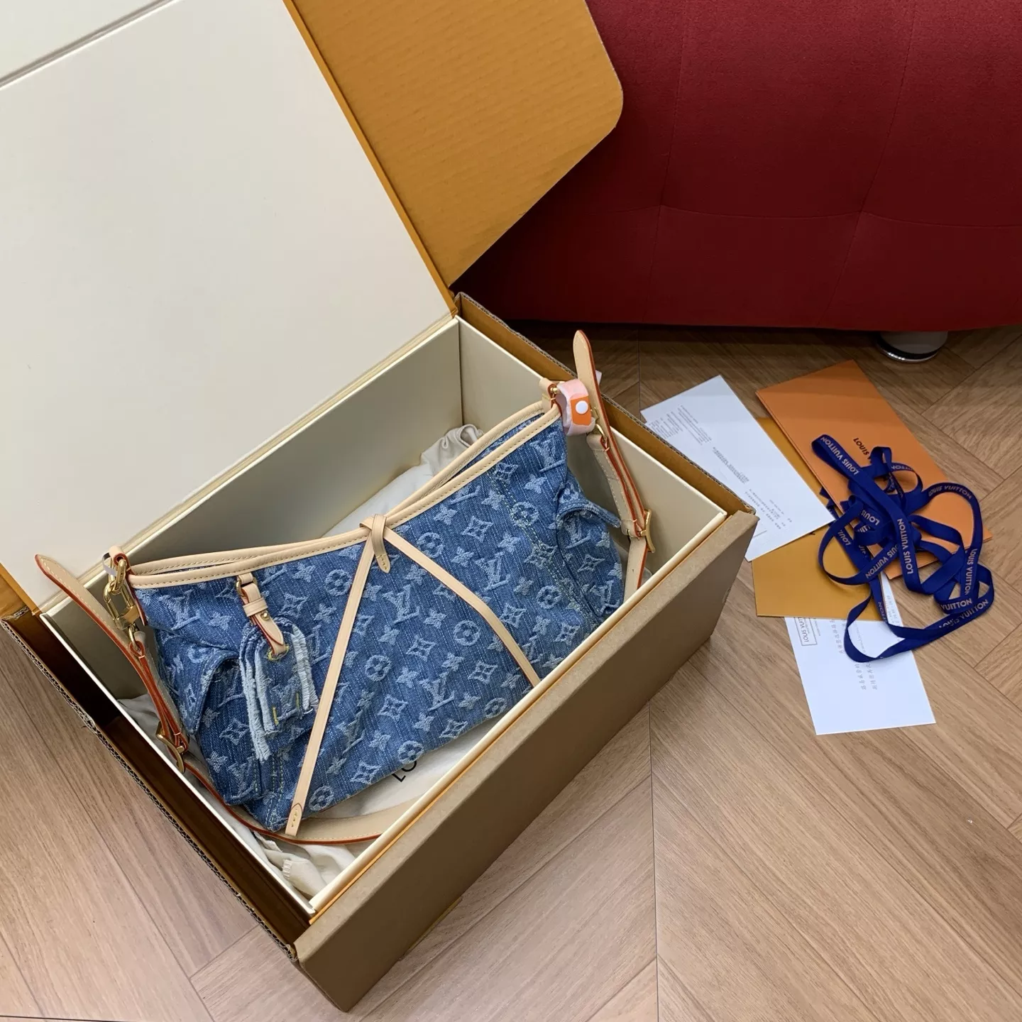 루이비통 워시드 블루 데님 카고 캐리올 숄더백 상세 이미지 29