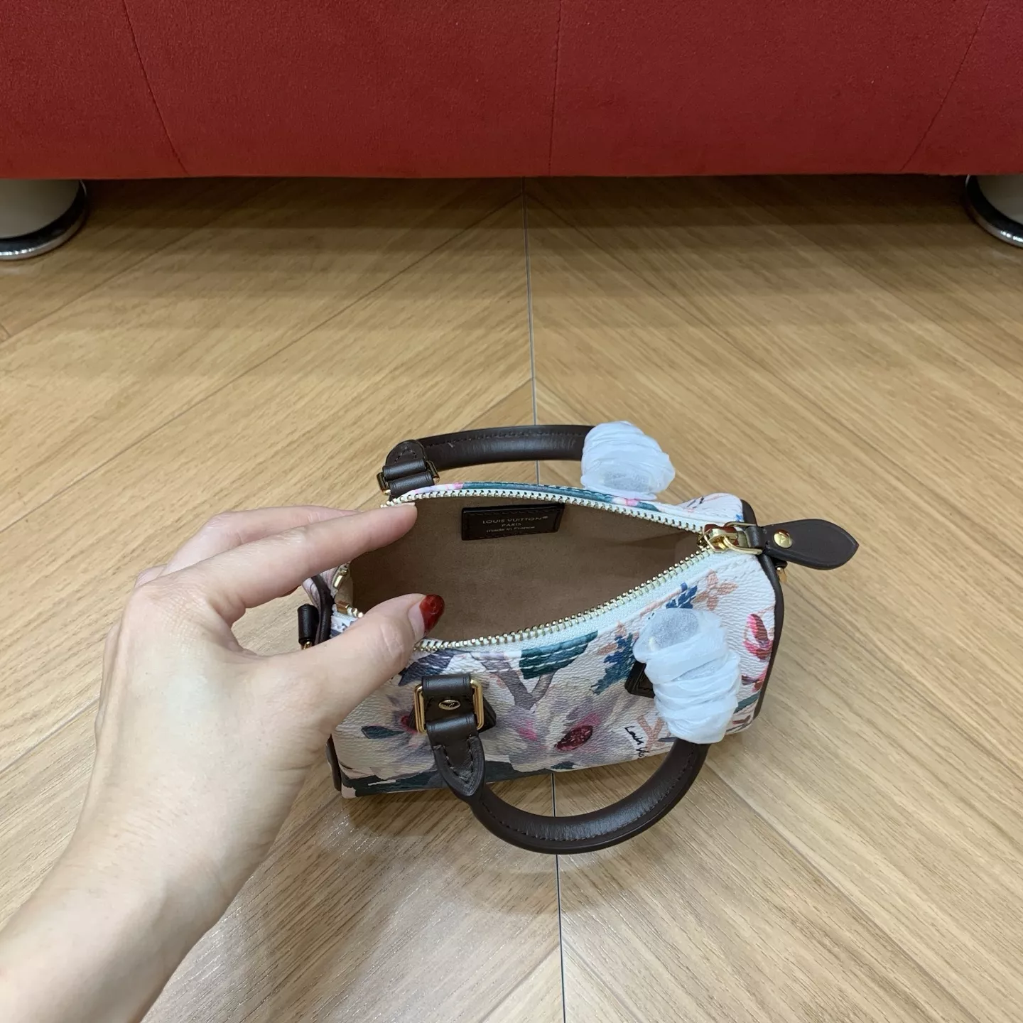 루이비통 나노 스피디 플로럴 프린트 캔버스 보스턴백 상세 이미지 27