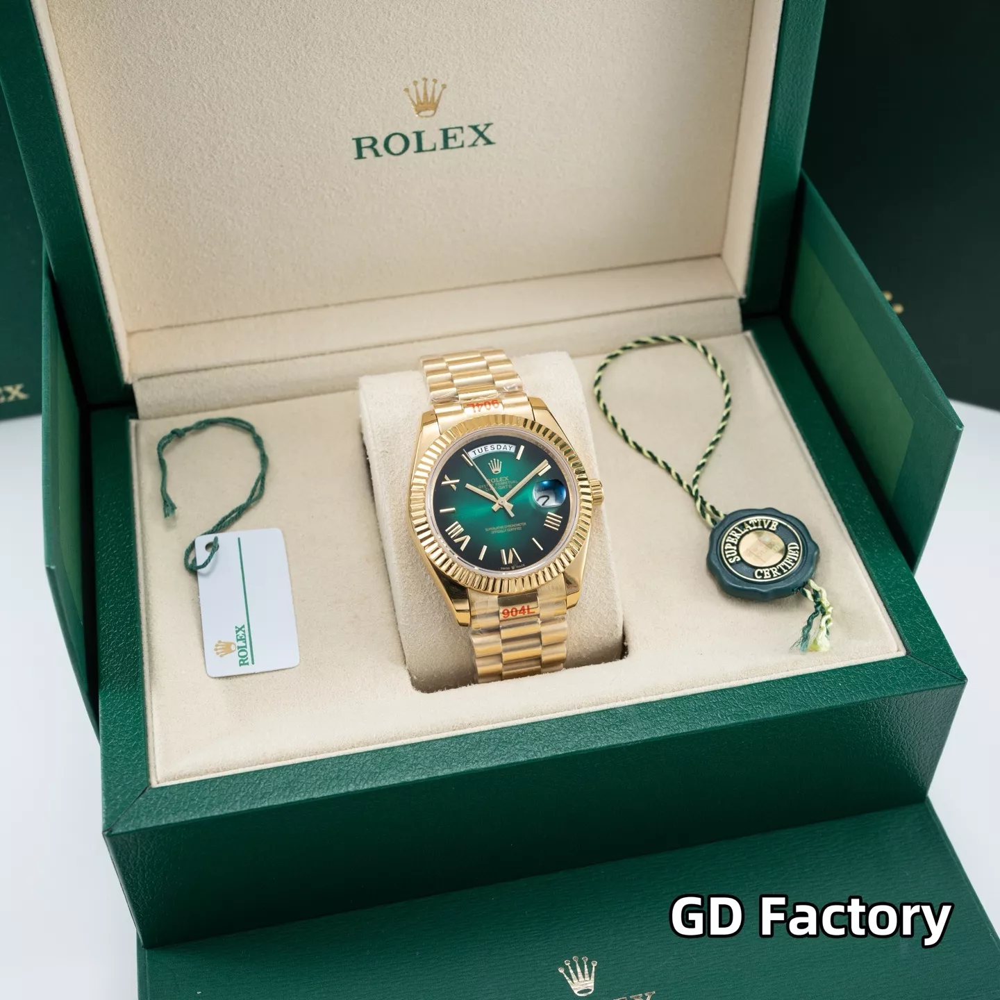 롤렉스 데이데이트 40mm 그린 다이얼 메탈 손목시계 상세 이미지 1