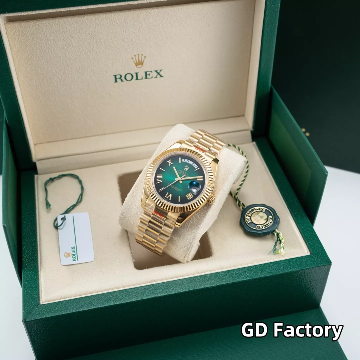 롤렉스 데이데이트 40mm 그린 다이얼 메탈 손목시계 상세 이미지 2