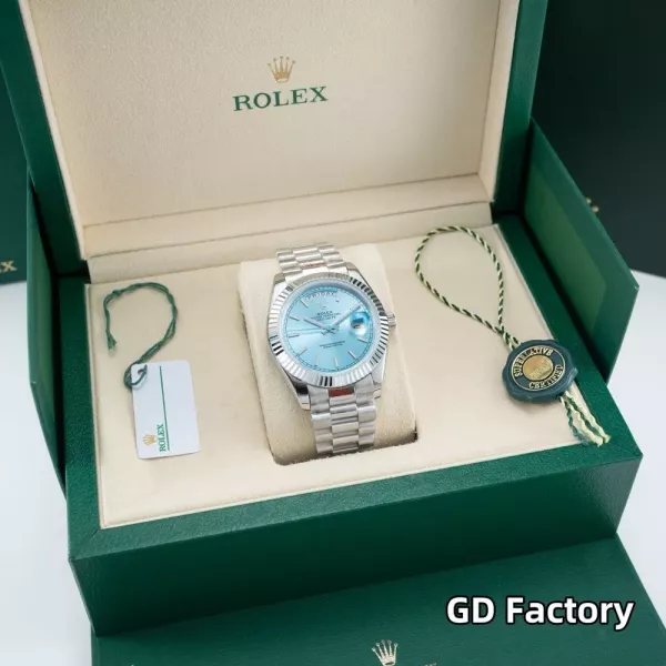 루이비통 40mm 데이데이트 사파이어 크리스탈 메탈 손목시계