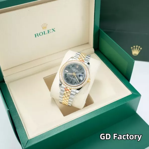 롤렉스 41mm 다이아 베젤 메탈 브레이슬릿 손목시계