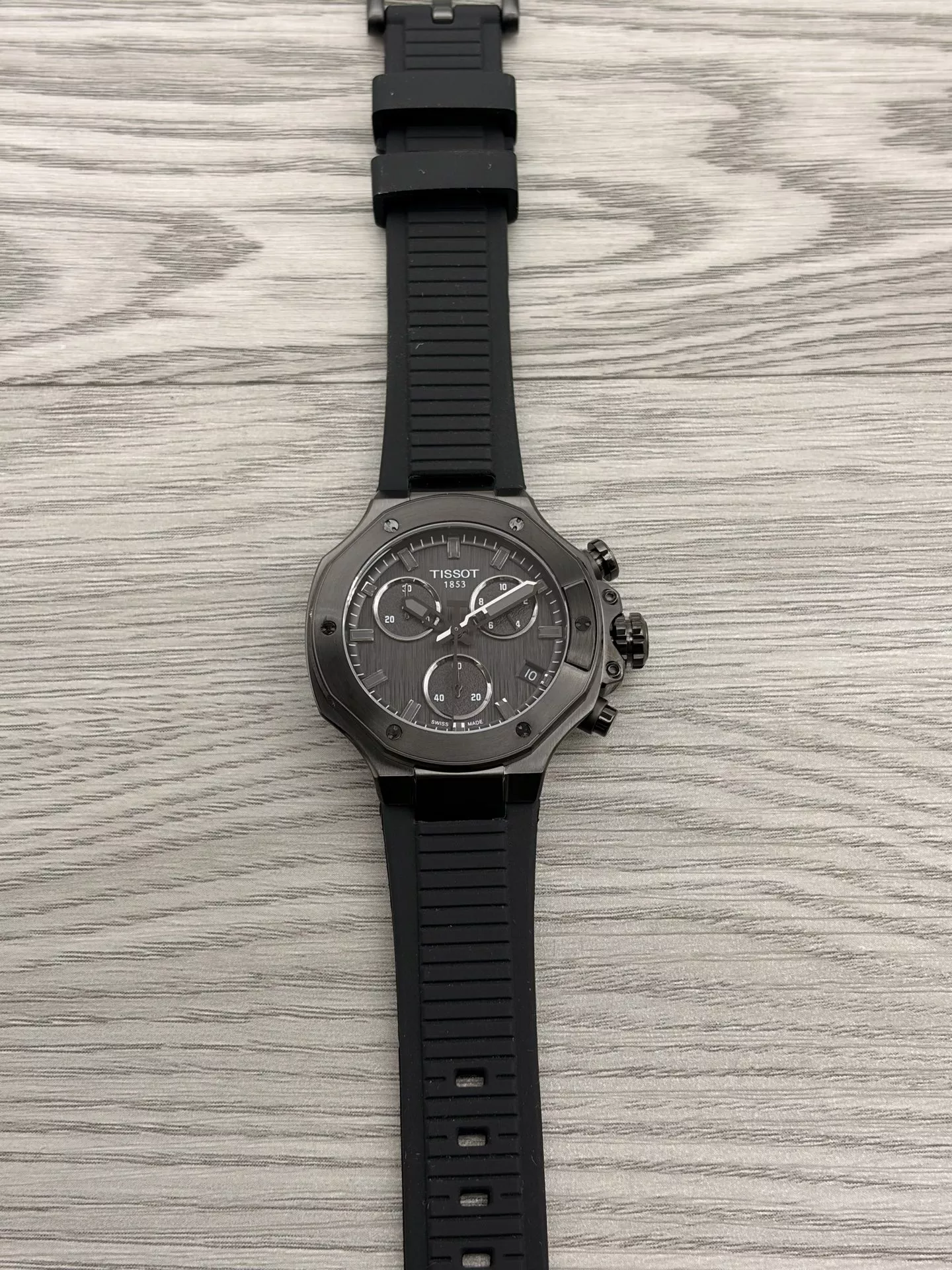 티쏘 모토GP 크로노그래프 38mm 러버 스트랩 손목시계 상세 이미지 2