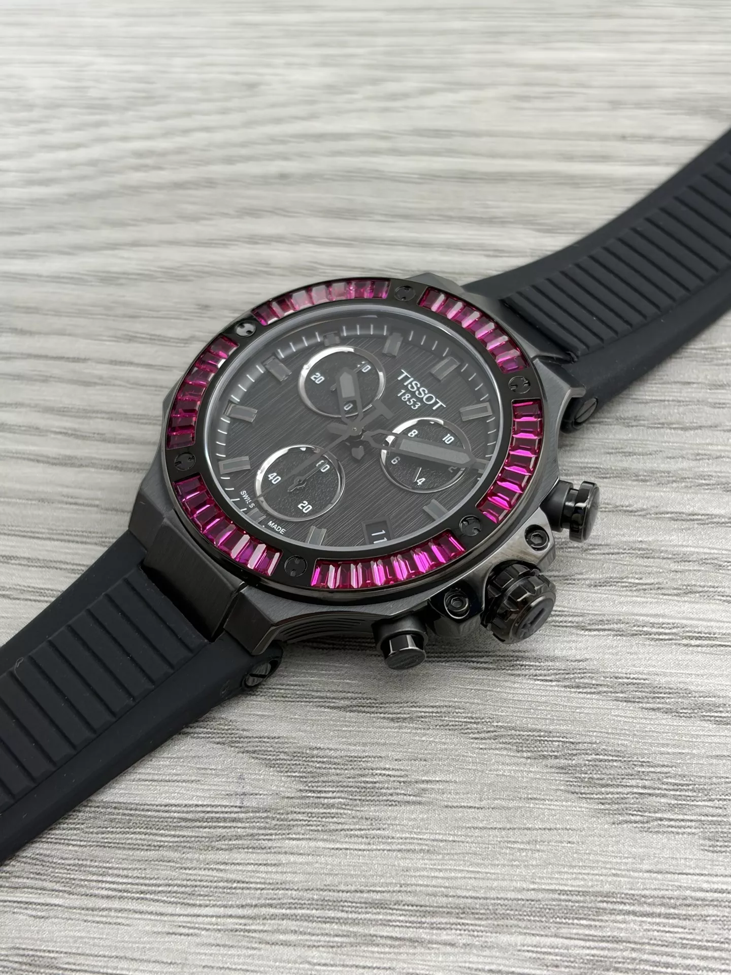티쏘 모토GP 38mm 실리콘 스트랩 크로노그래프 손목시계 상세 이미지 8