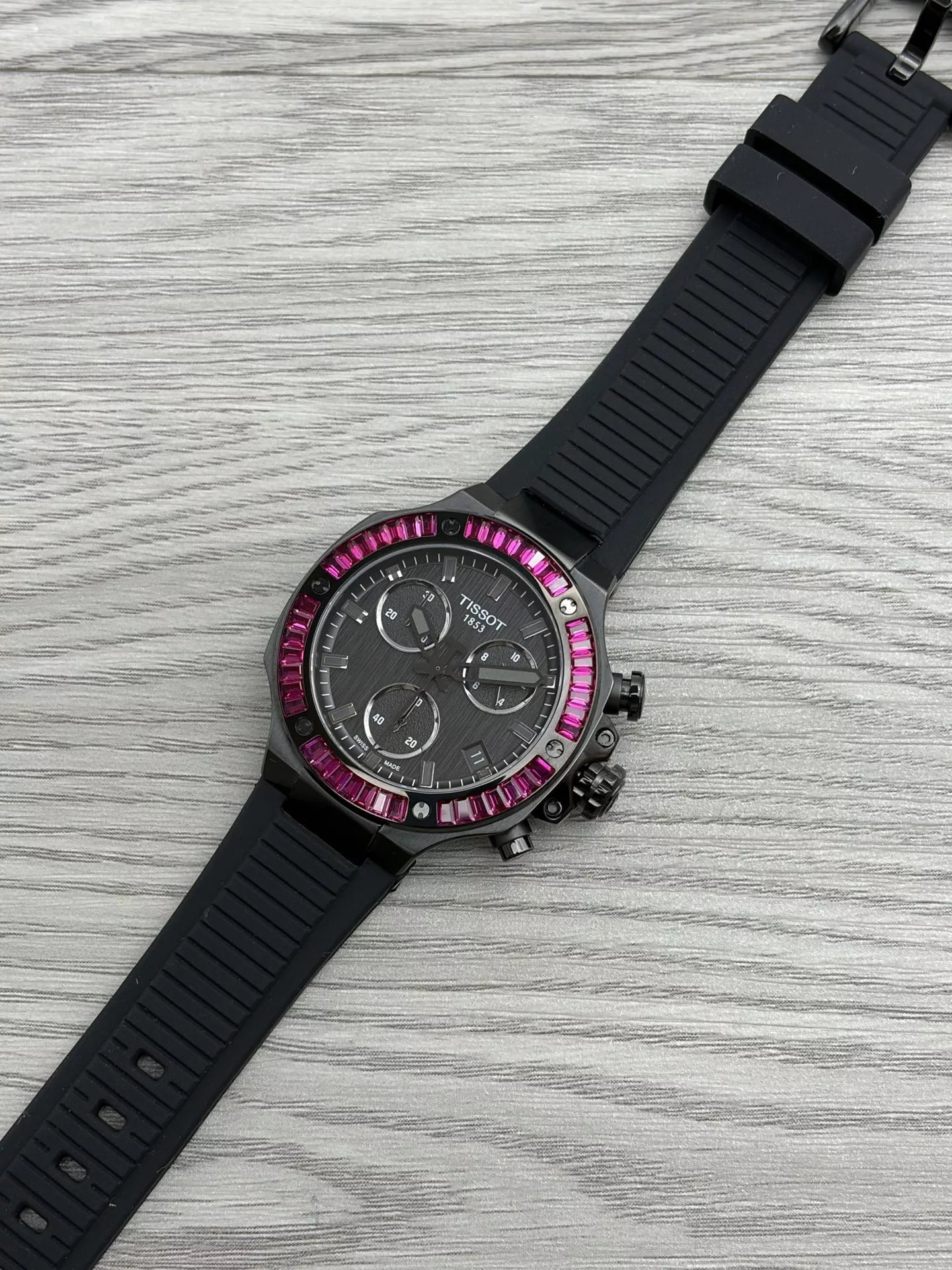 티쏘 모토GP 38mm 실리콘 스트랩 크로노그래프 손목시계 상세 이미지 3