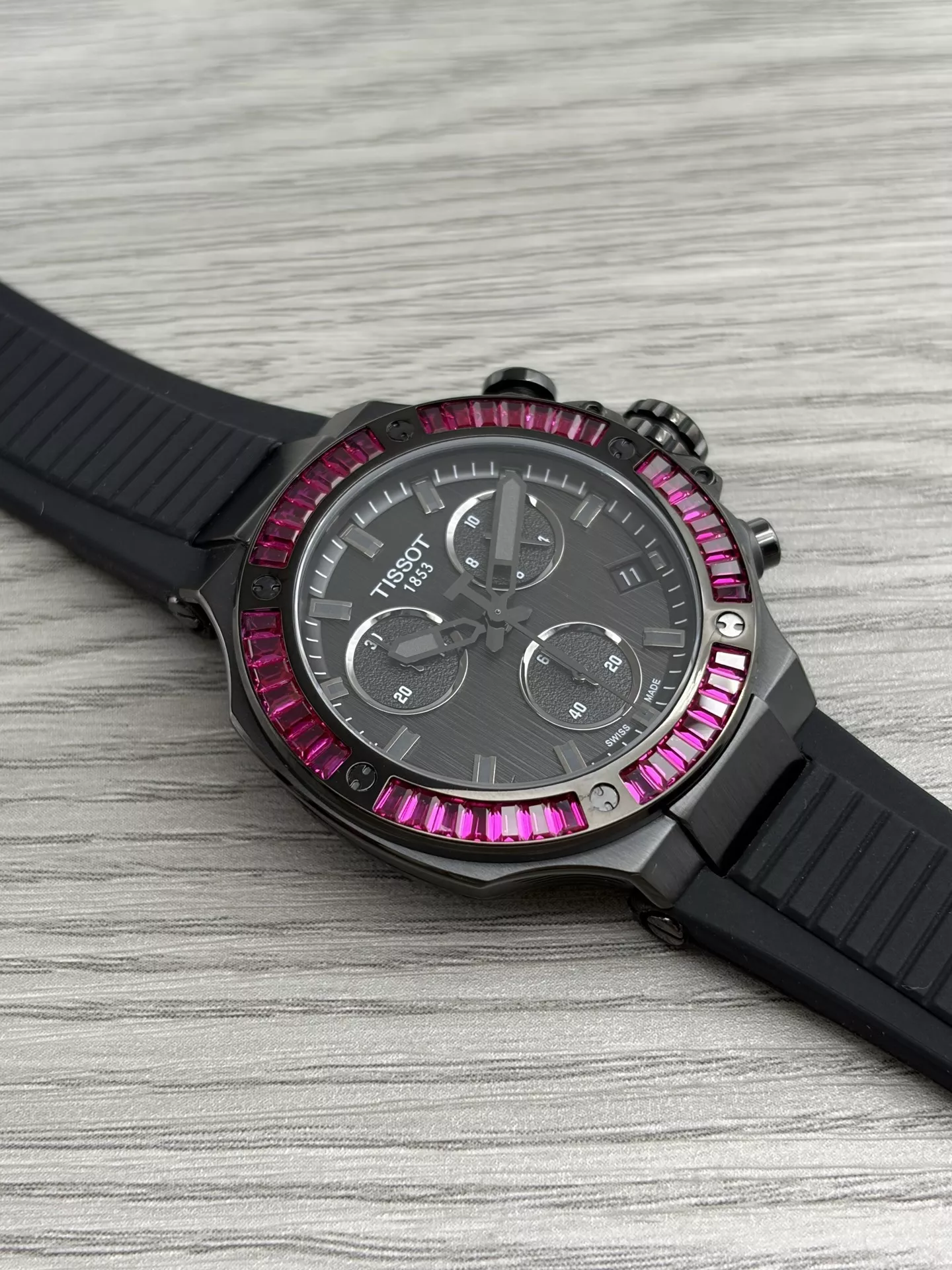 티쏘 모토GP 38mm 실리콘 스트랩 크로노그래프 손목시계 상세 이미지 7