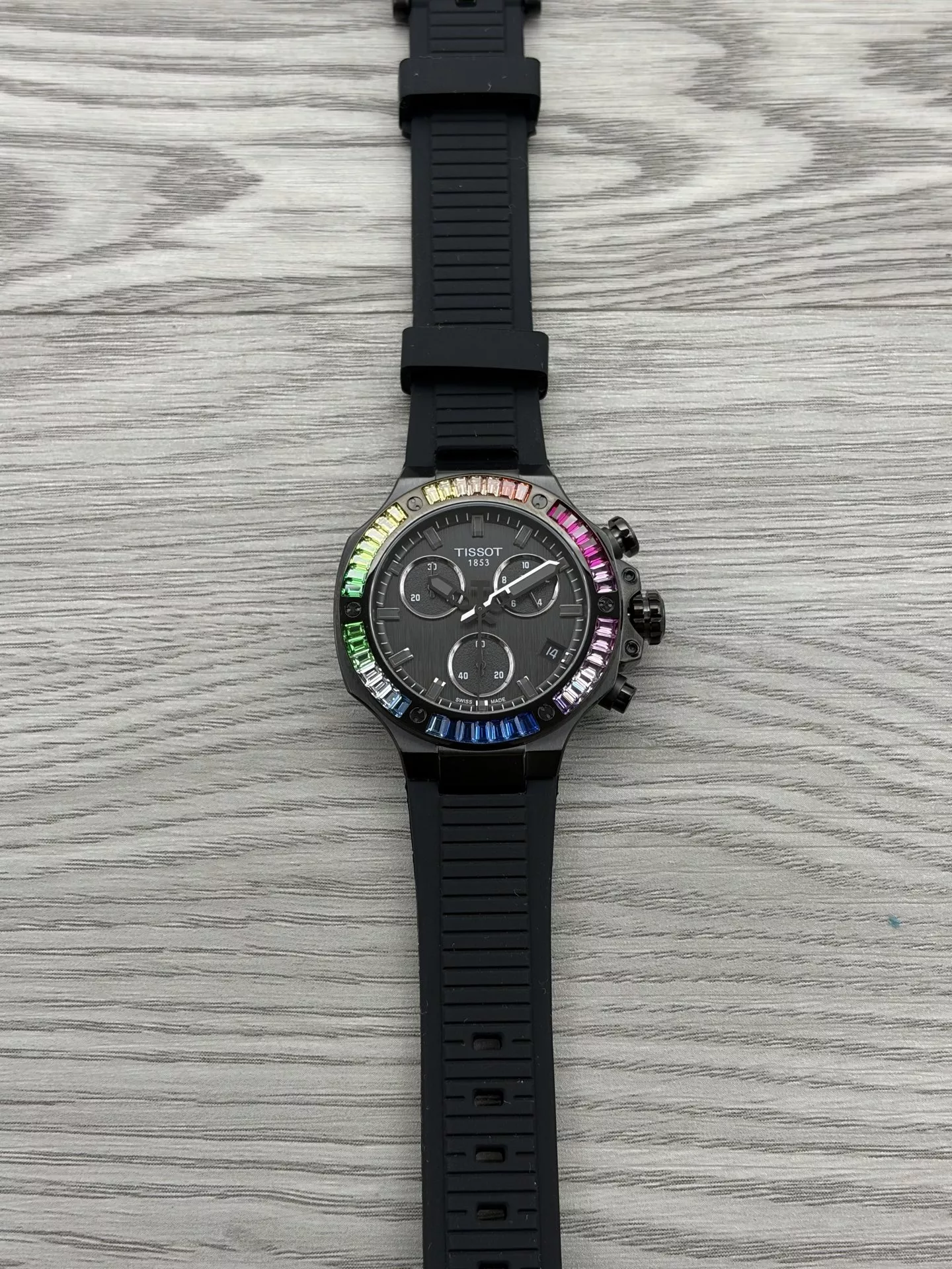 티쏘 모토GP 38mm 실리콘 스트랩 크로노그래프 손목시계 상세 이미지 2