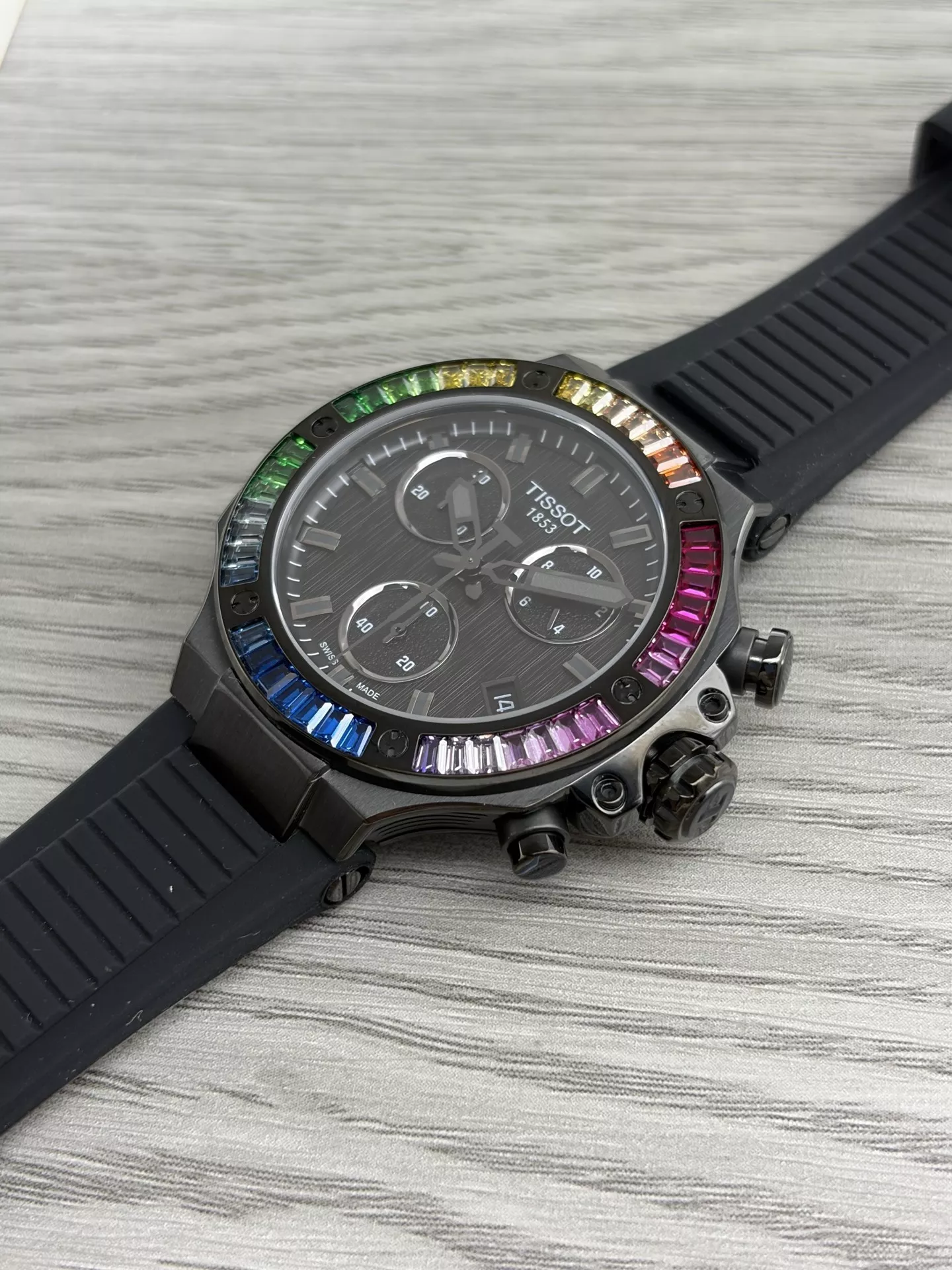 티쏘 모토GP 38mm 실리콘 스트랩 크로노그래프 손목시계 상세 이미지 7