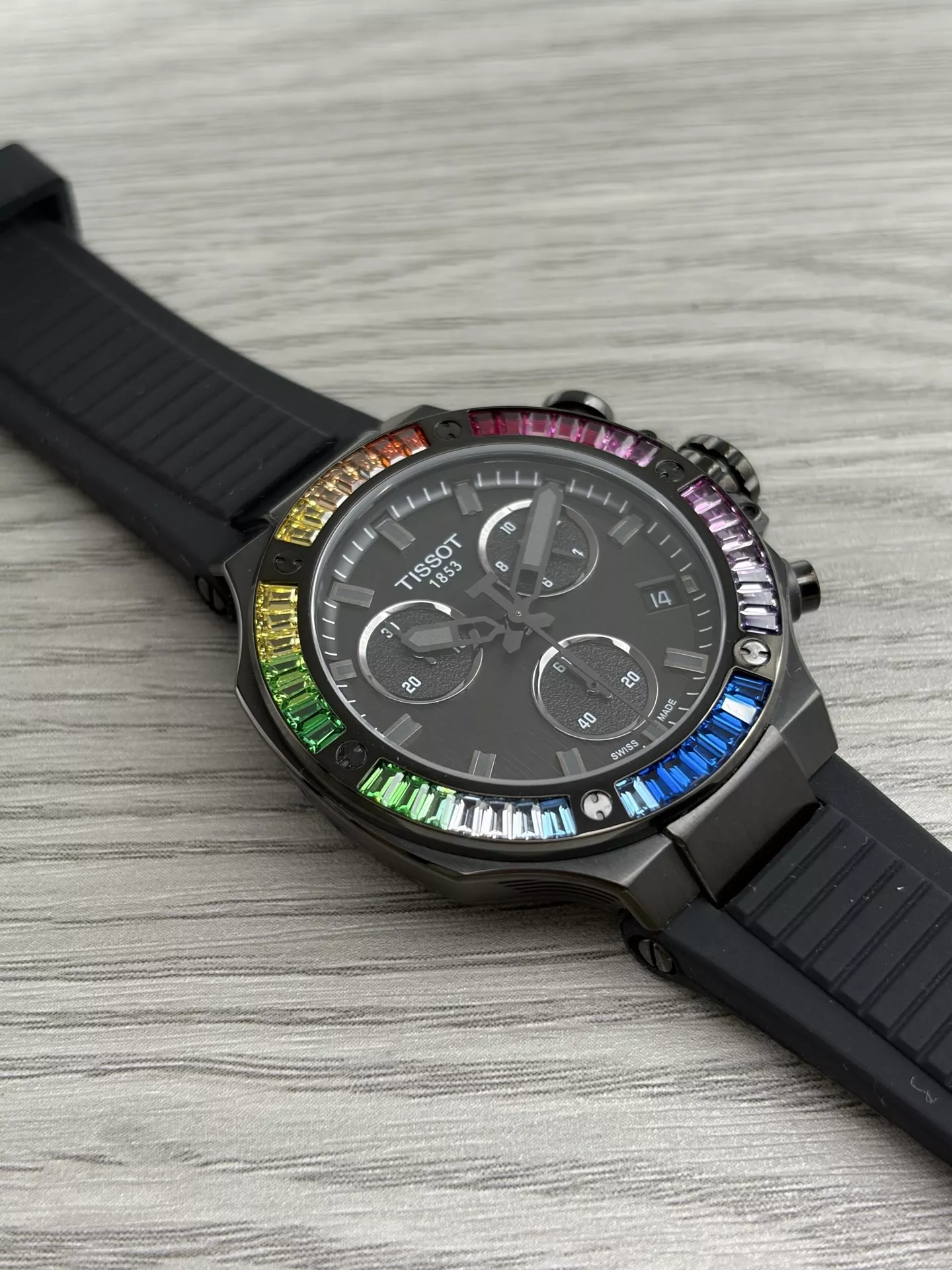 티쏘 모토GP 38mm 실리콘 스트랩 크로노그래프 손목시계 상세 이미지 8