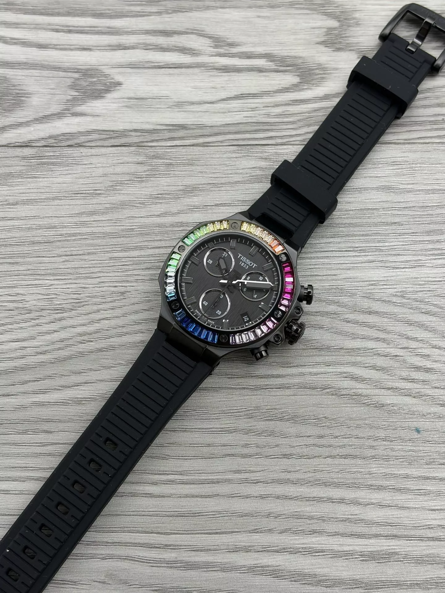 티쏘 모토GP 38mm 실리콘 스트랩 크로노그래프 손목시계 상세 이미지 3