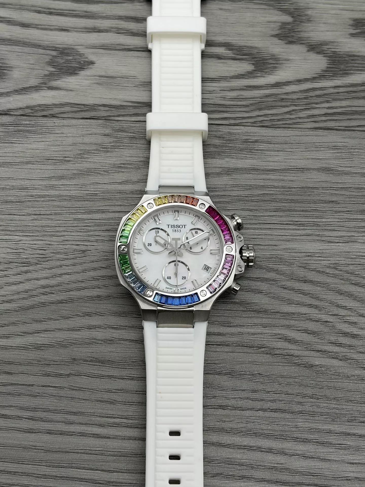티쏘 모토GP 38mm 실리콘 스트랩 멀티기능 쿼츠 손목시계 상세 이미지 2